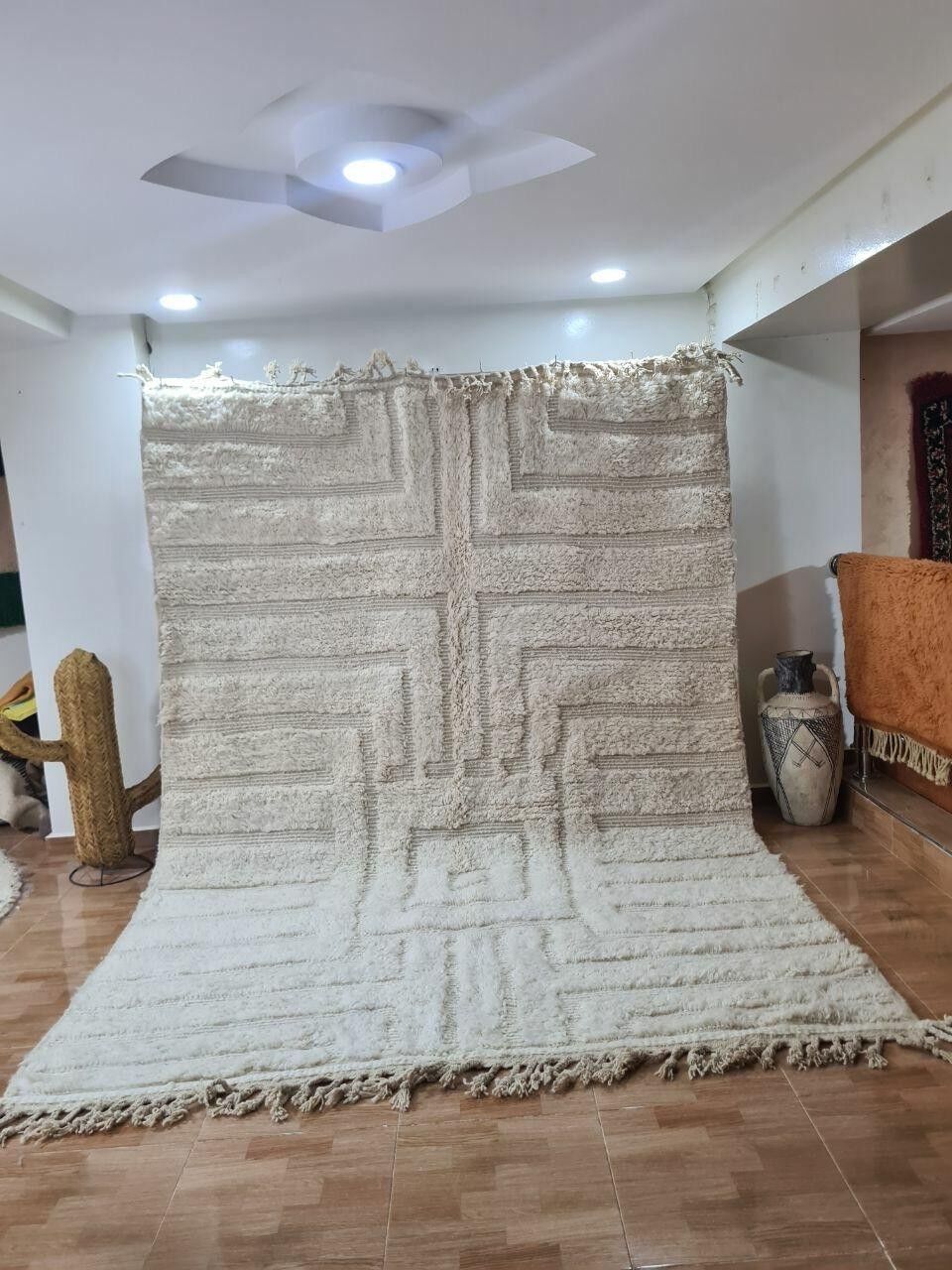 Auténtica alfombra bereber anudada a mano: pelo largo, 100 % lana 112