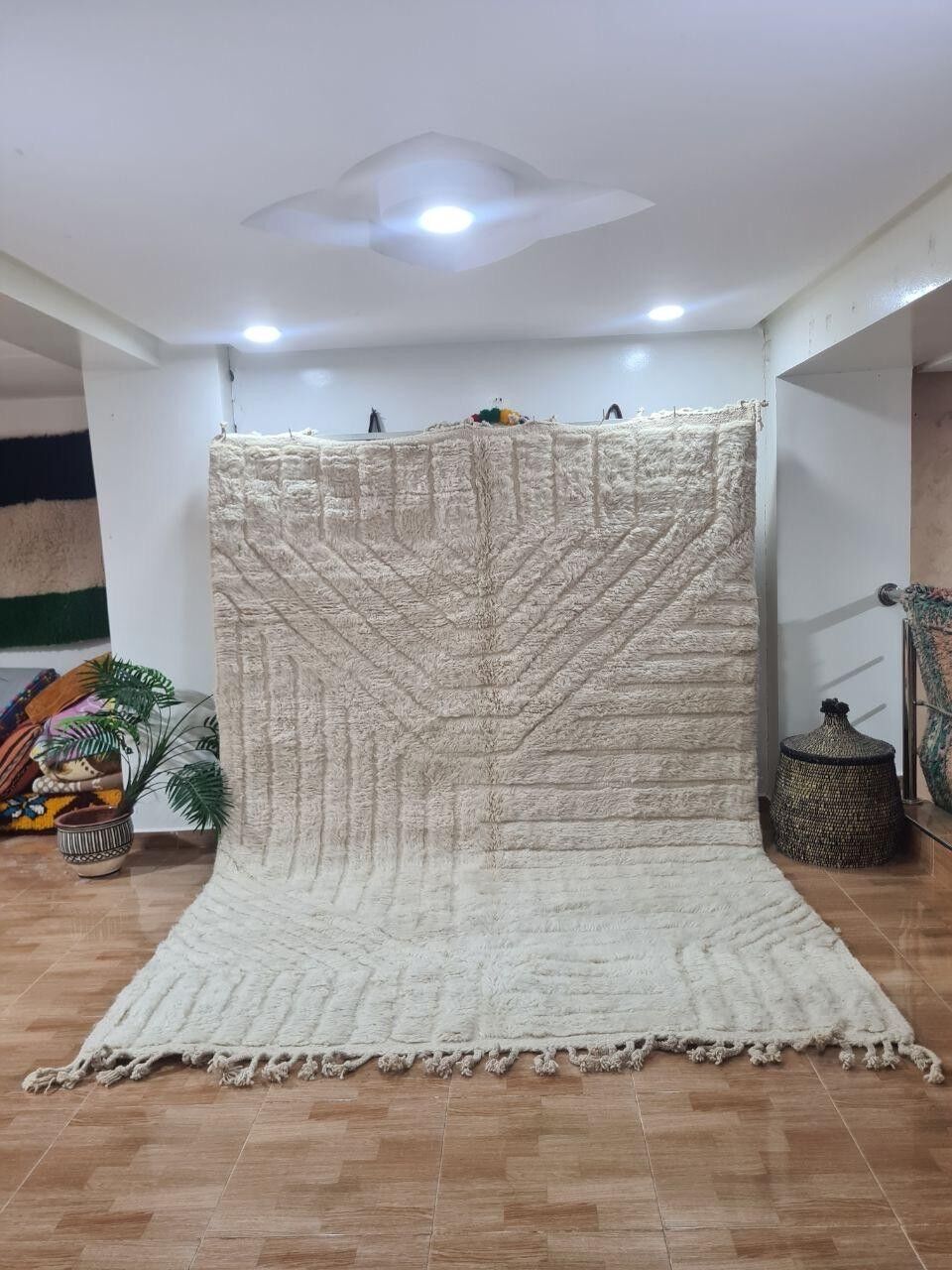 Auténtica alfombra bereber anudada a mano: pelo largo, 100 % lana 113