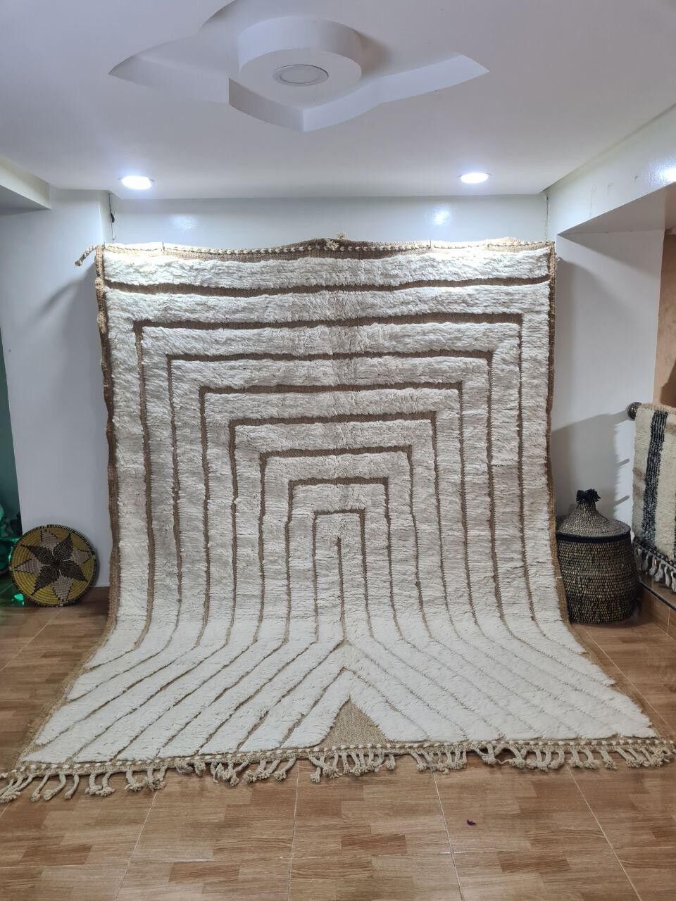 Auténtica alfombra bereber anudada a mano: pelo largo, 100 % lana 116