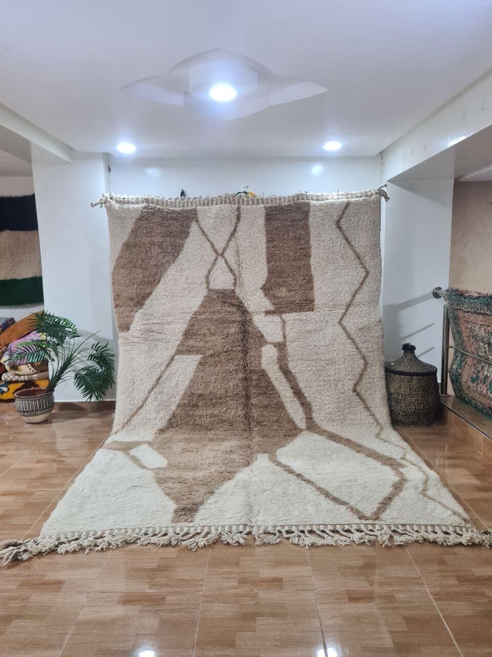 Auténtica alfombra bereber anudada a mano: pelo largo, 100 % lana 115