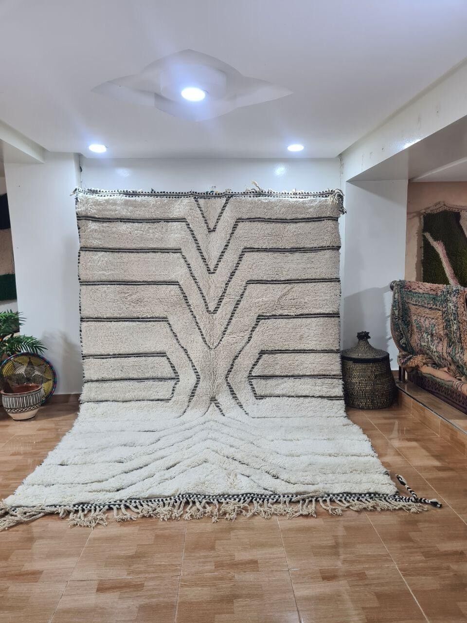 Auténtica alfombra bereber anudada a mano: pelo largo, 100 % lana 117