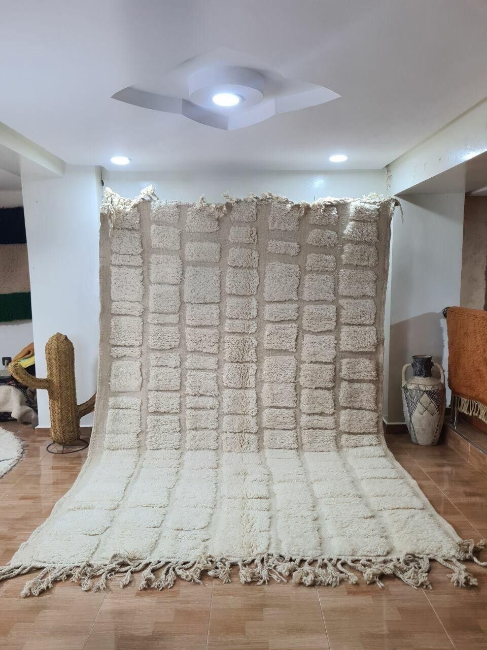 Auténtica alfombra bereber anudada a mano: pelo largo, 100 % lana 125