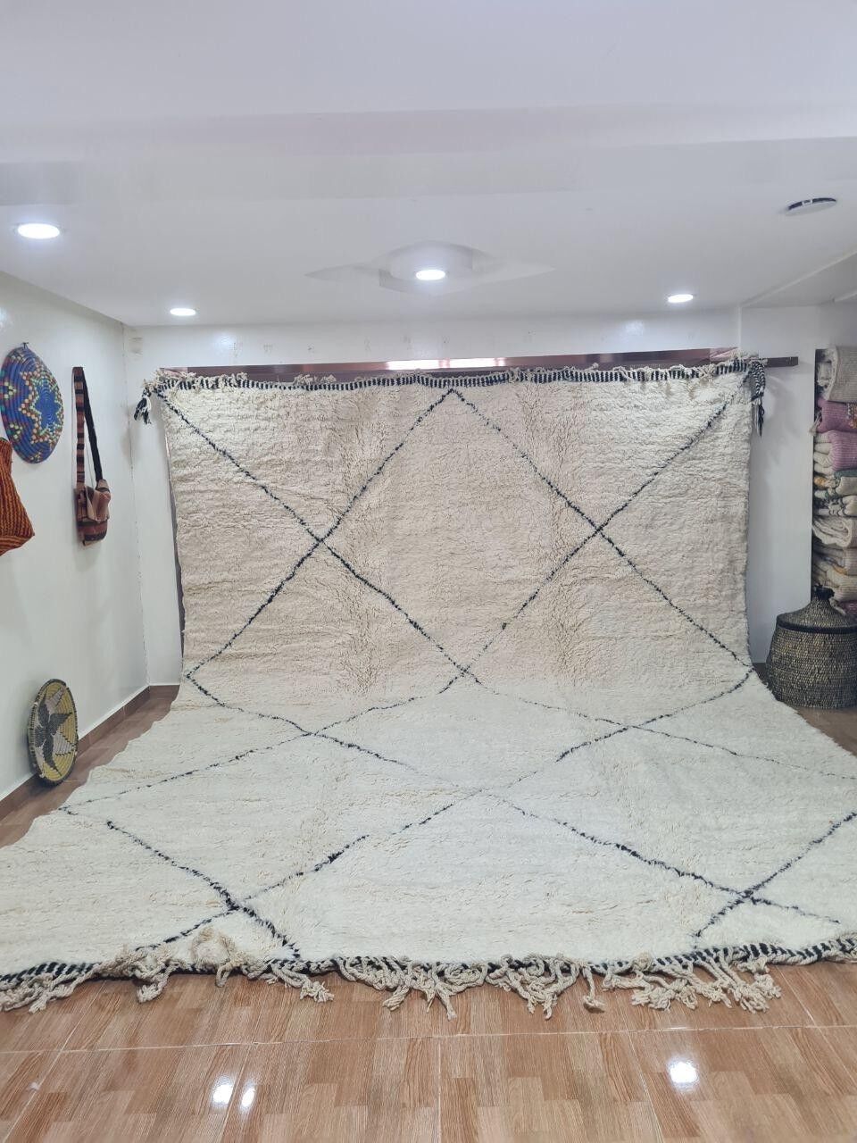 Autentico tappeto berbero annodato a mano - Pelo alto, 100% lana 132