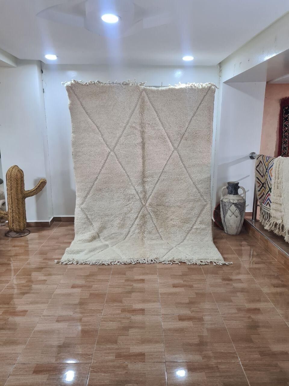 Autentico tappeto berbero annodato a mano - Pelo alto, 100% lana 135