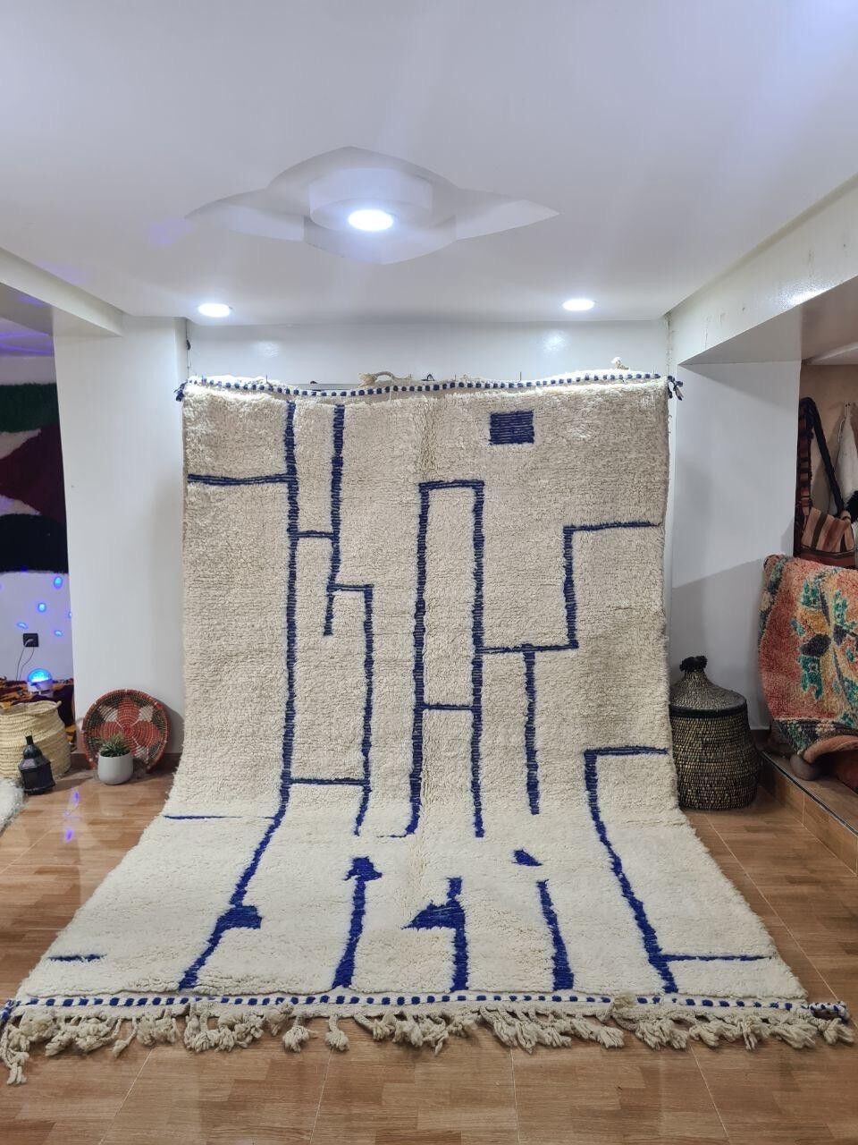 Autentico tappeto berbero annodato a mano - Pelo alto, 100% lana 145