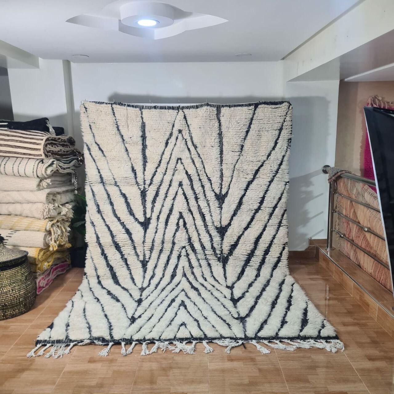 Autentico tappeto berbero annodato a mano - Pelo alto, 100% lana 150