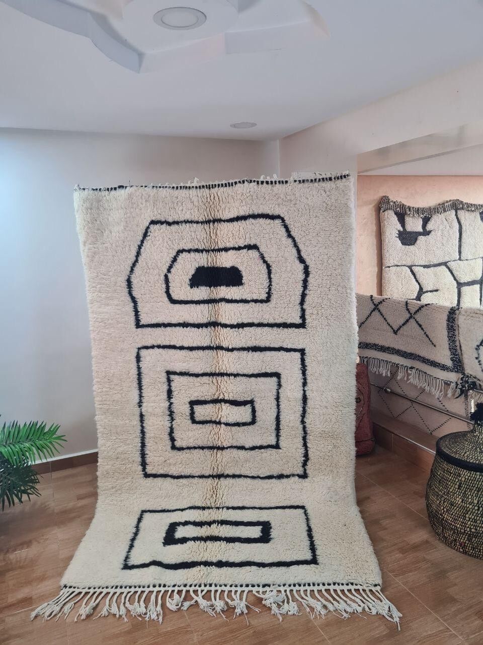 Autentico tappeto berbero annodato a mano - Pelo alto, 100% lana 148