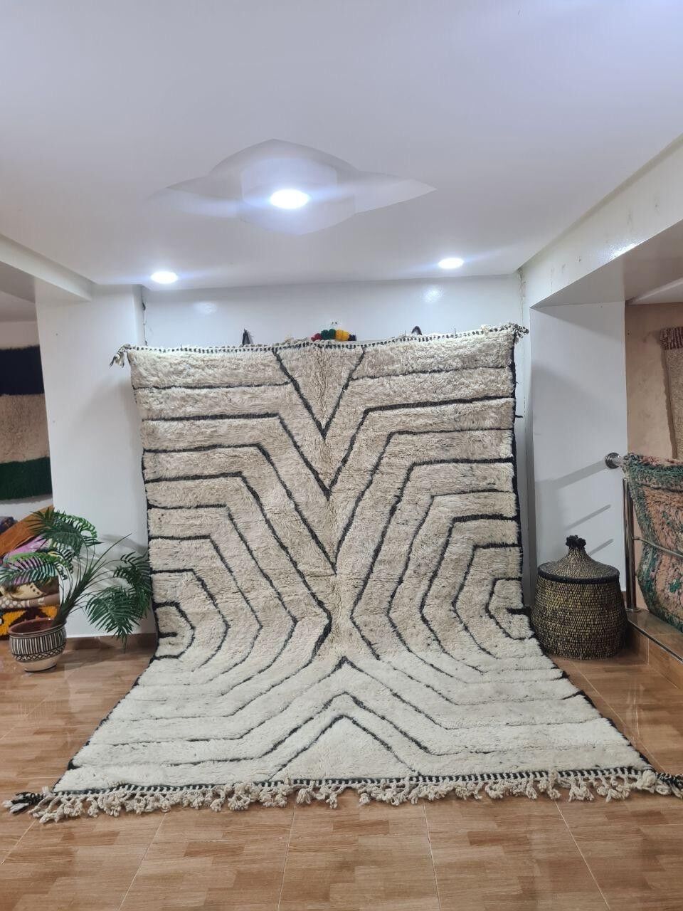 Autentico tappeto berbero annodato a mano - Pelo alto, 100% lana 165