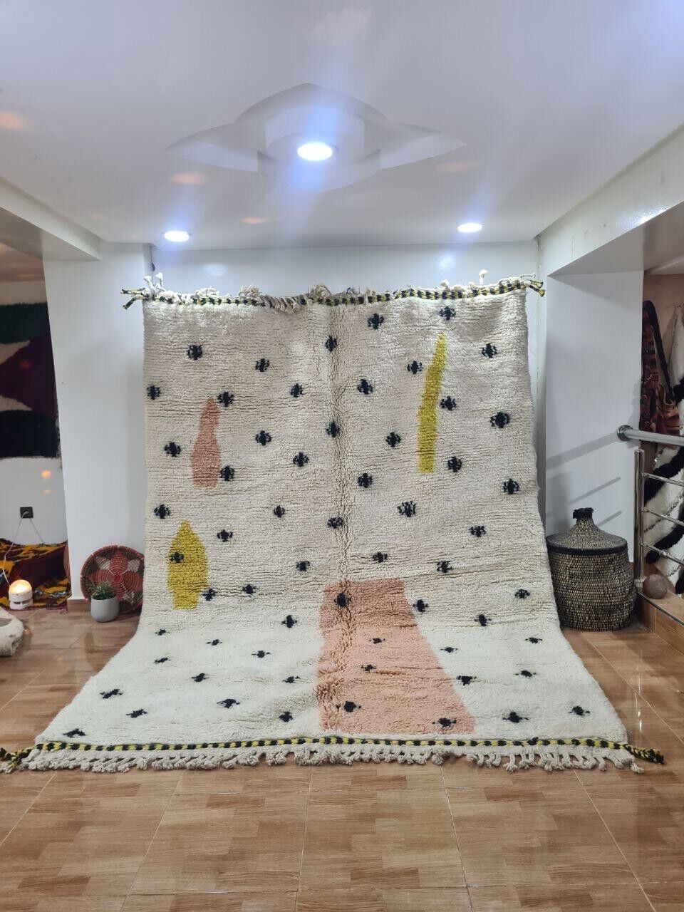 Autentico tappeto berbero annodato a mano - Pelo alto, 100% lana 168