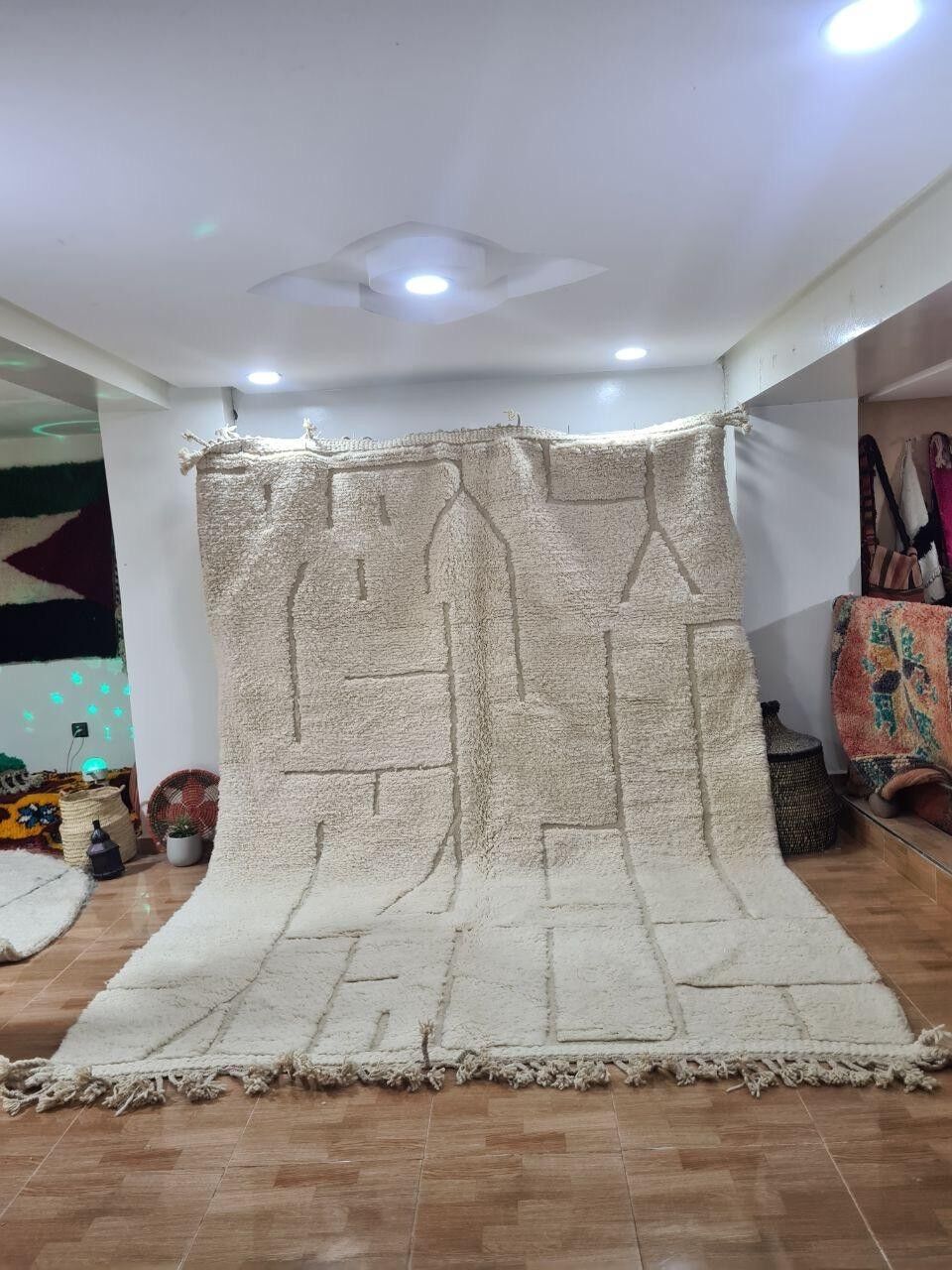 Autentico tappeto berbero annodato a mano - Pelo alto, 100% lana 170