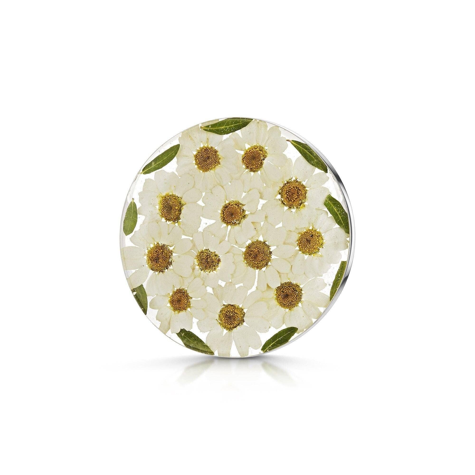 Broche en argent - Marguerite - Pleine lune XL (épingle en nickel)