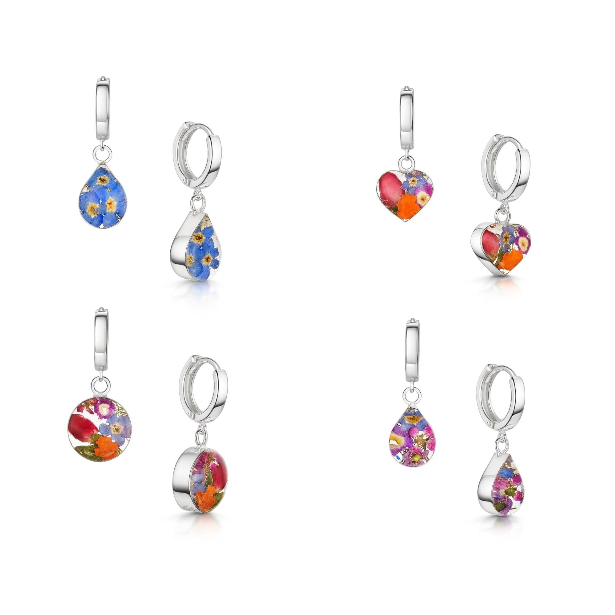 Silberner Huggie-Ohrring - Gemischt - Herz