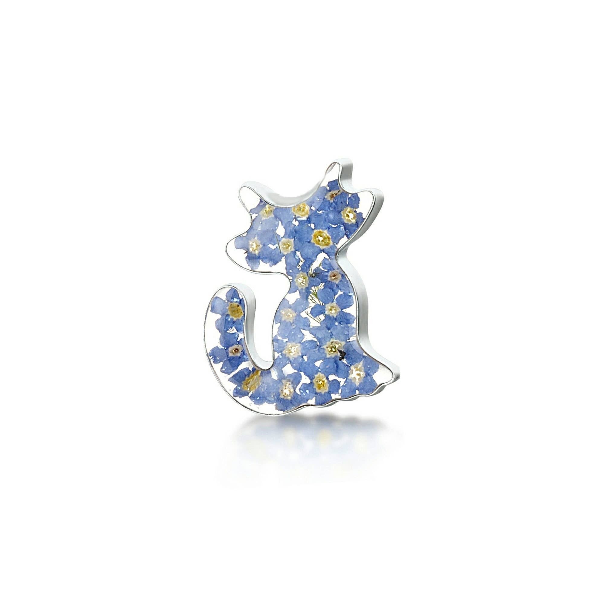 Silver Brooch - Forget Me Not - Cat.