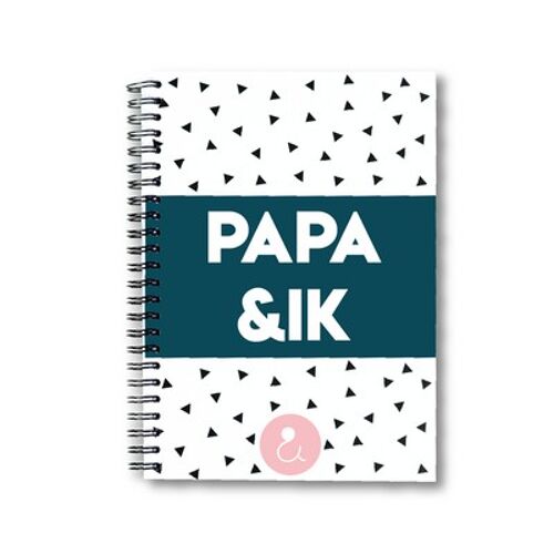 Invulboek Papa &Ik - Roze/Mint stip