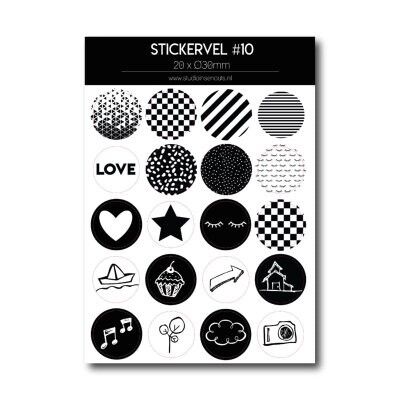 Stickervel | Monocromatico (zwart/wit)