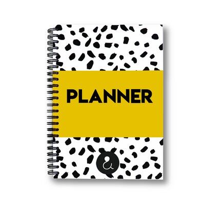 Planner a5 met stickers | Okergeel