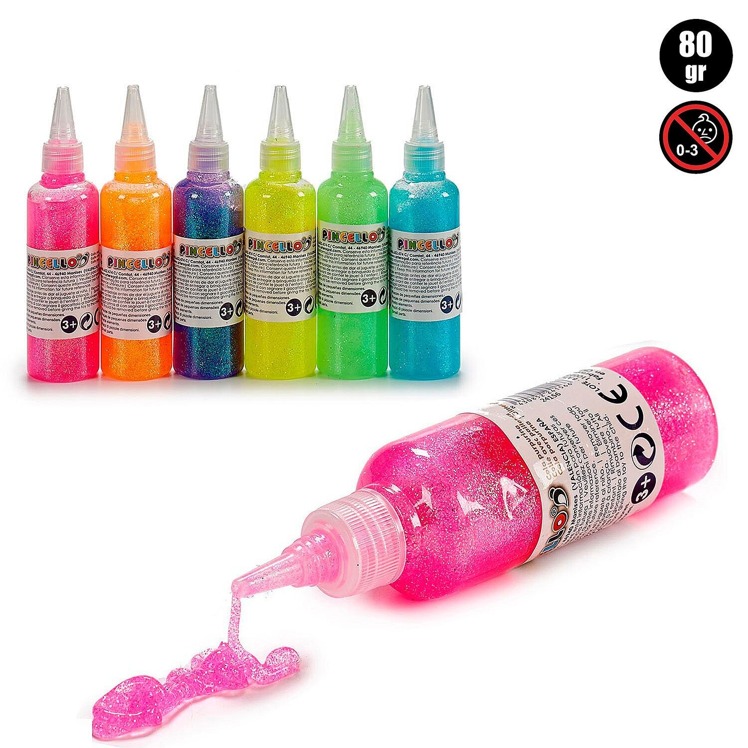 Barattolo con dosatore di glitter da 80 g.Colori casuali Colore:Multicolore