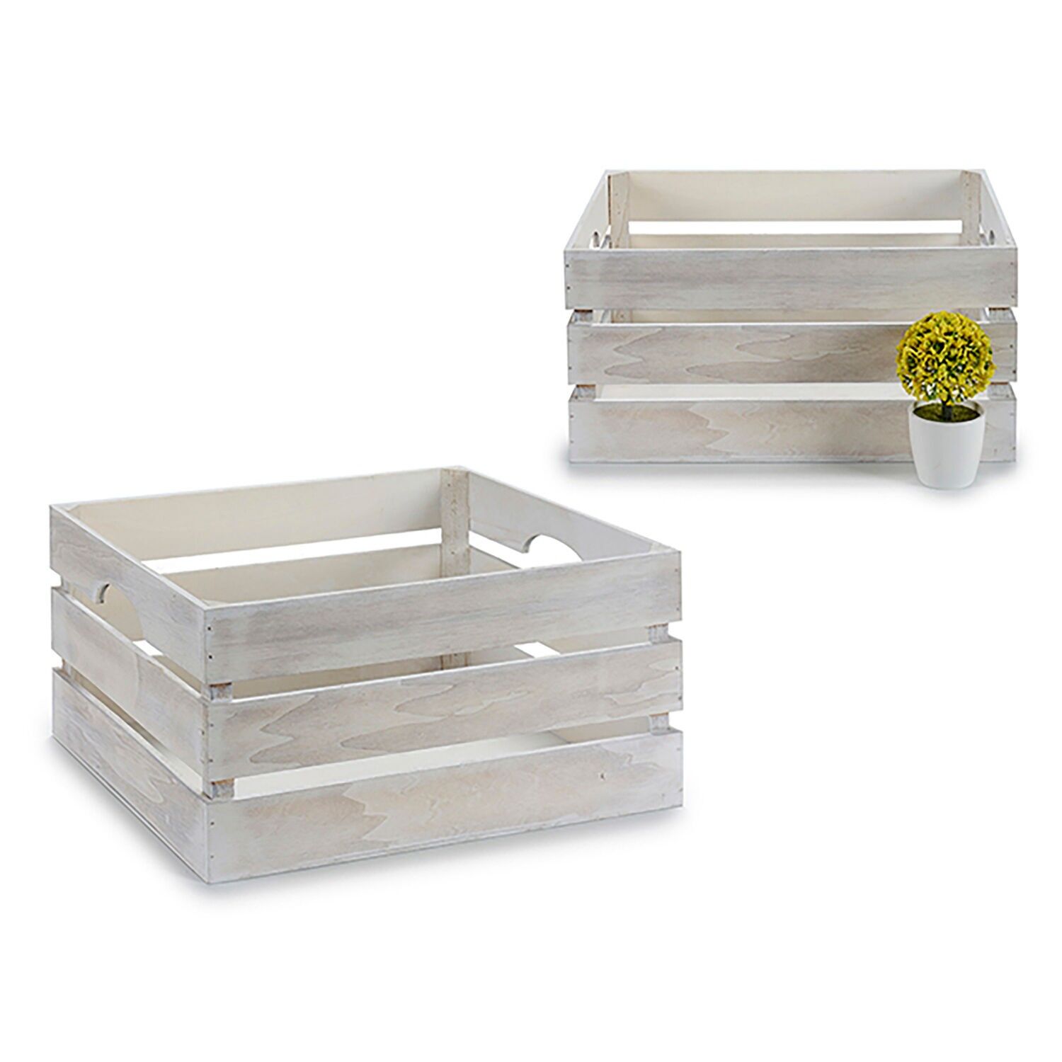 SCATOLA BIANCA INVECCHIATA 41X31X20 CM Colore: Bianco