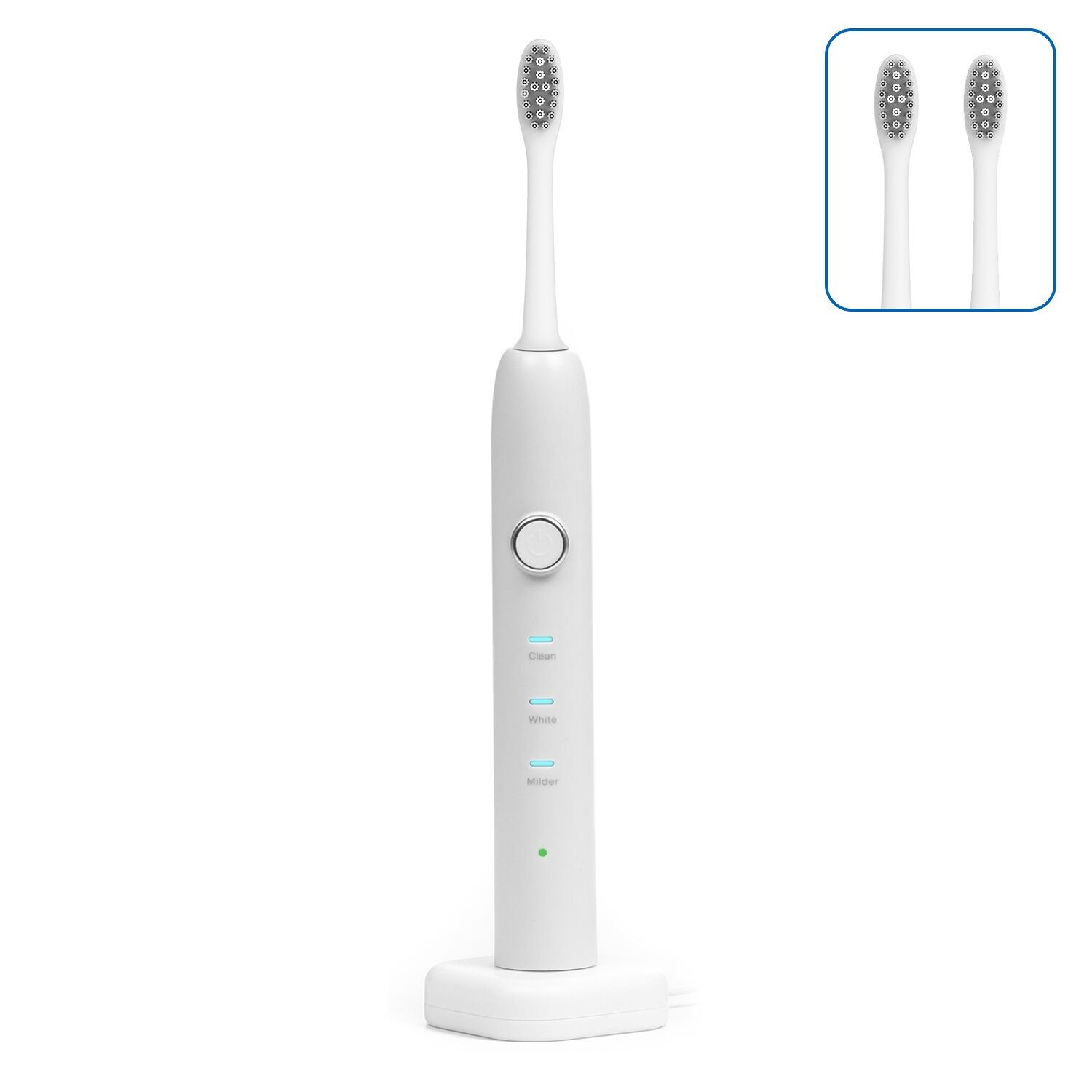 Spazzolino elettrico con batteria ricaricabile e testina. Ricarica wireless induttiva.DMAV0356