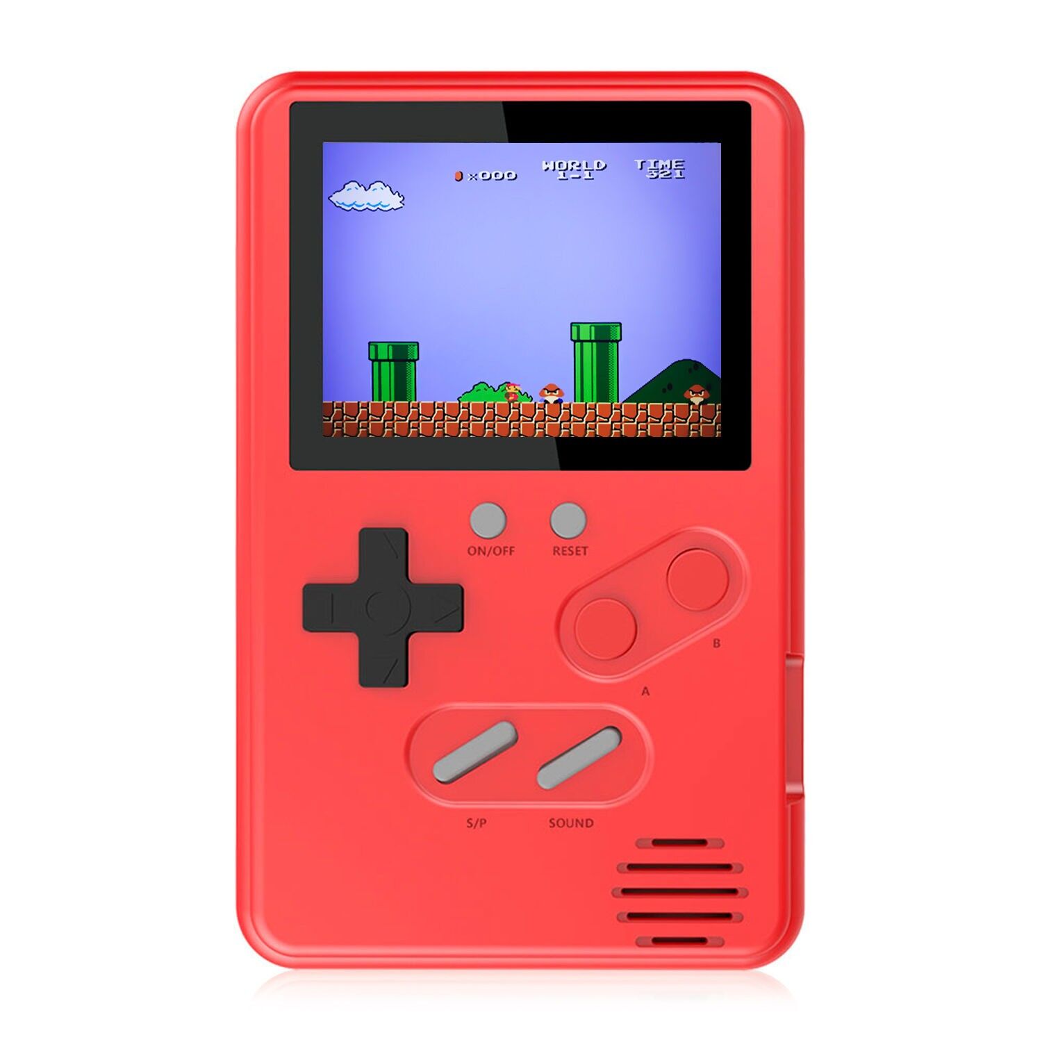 Consola portátil con 500 juegos clásicos preinstalados. Pantalla a color de 2,4 pulgadas. Color:Rojo