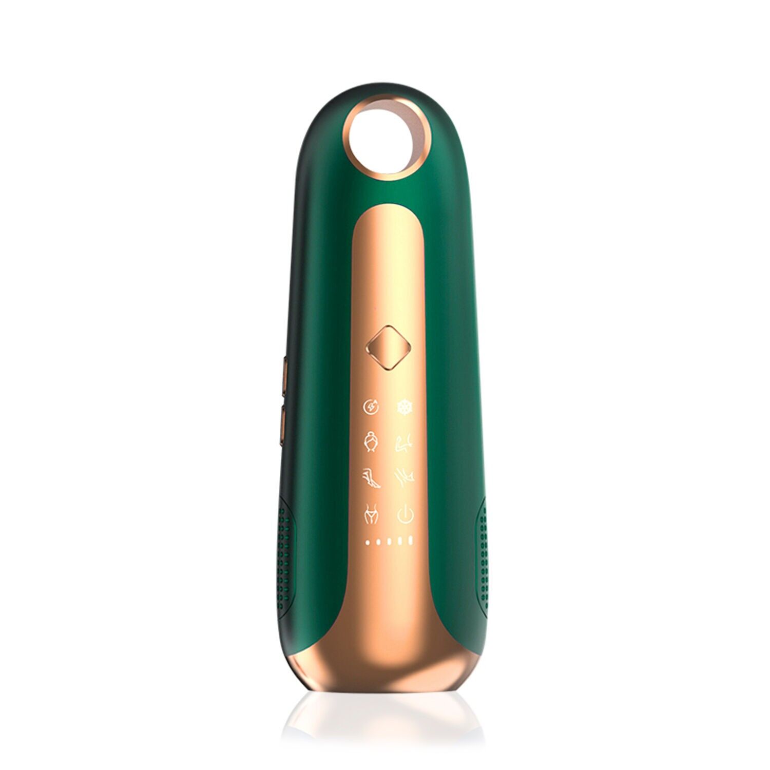 Depilatorio T60 Freezing Point. 5 livelli, raffreddamento in zaffiro. Base di sterilizzazione con lampada UV.Colore: Verde scuro/Oro