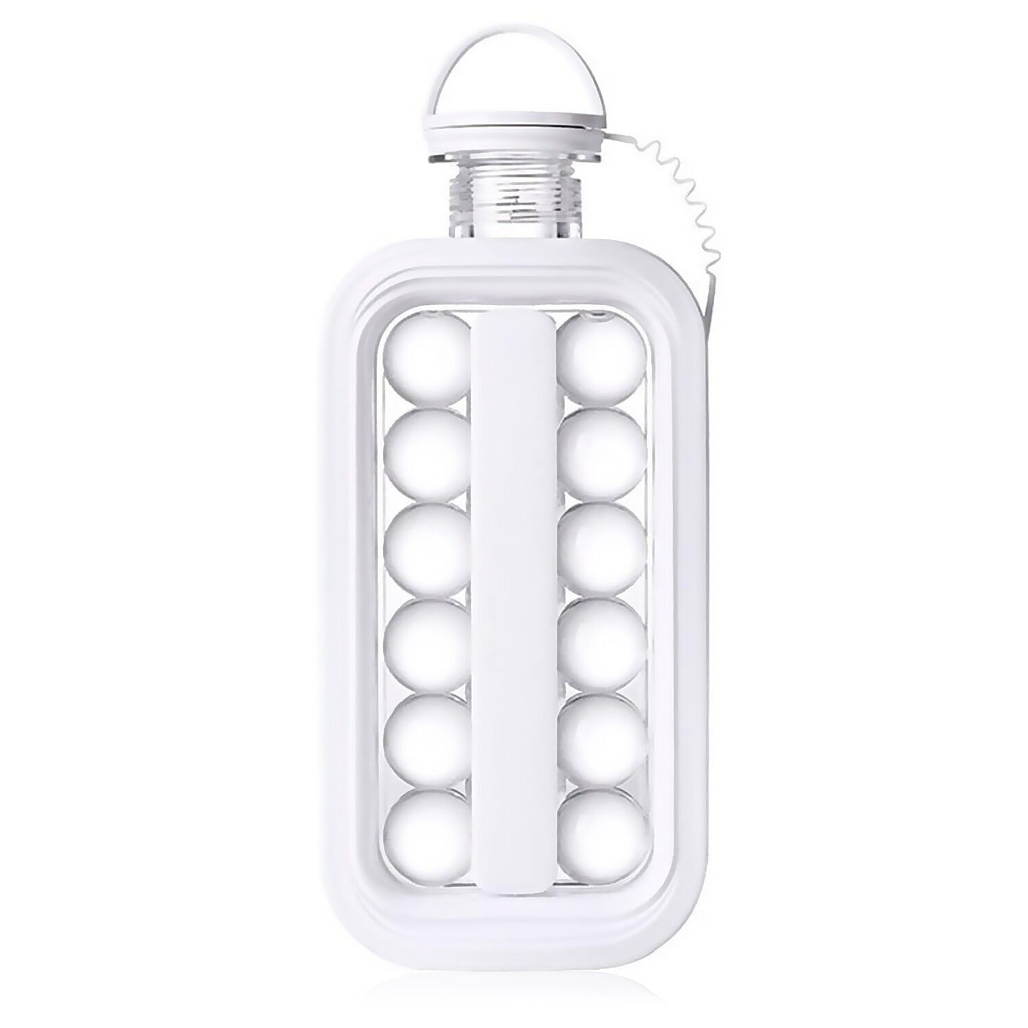 Secchiello per il ghiaccio portatile a forma di bottiglia con capacità di 500 ml. 17 cubetti di ghiaccio.Colore: Bianco