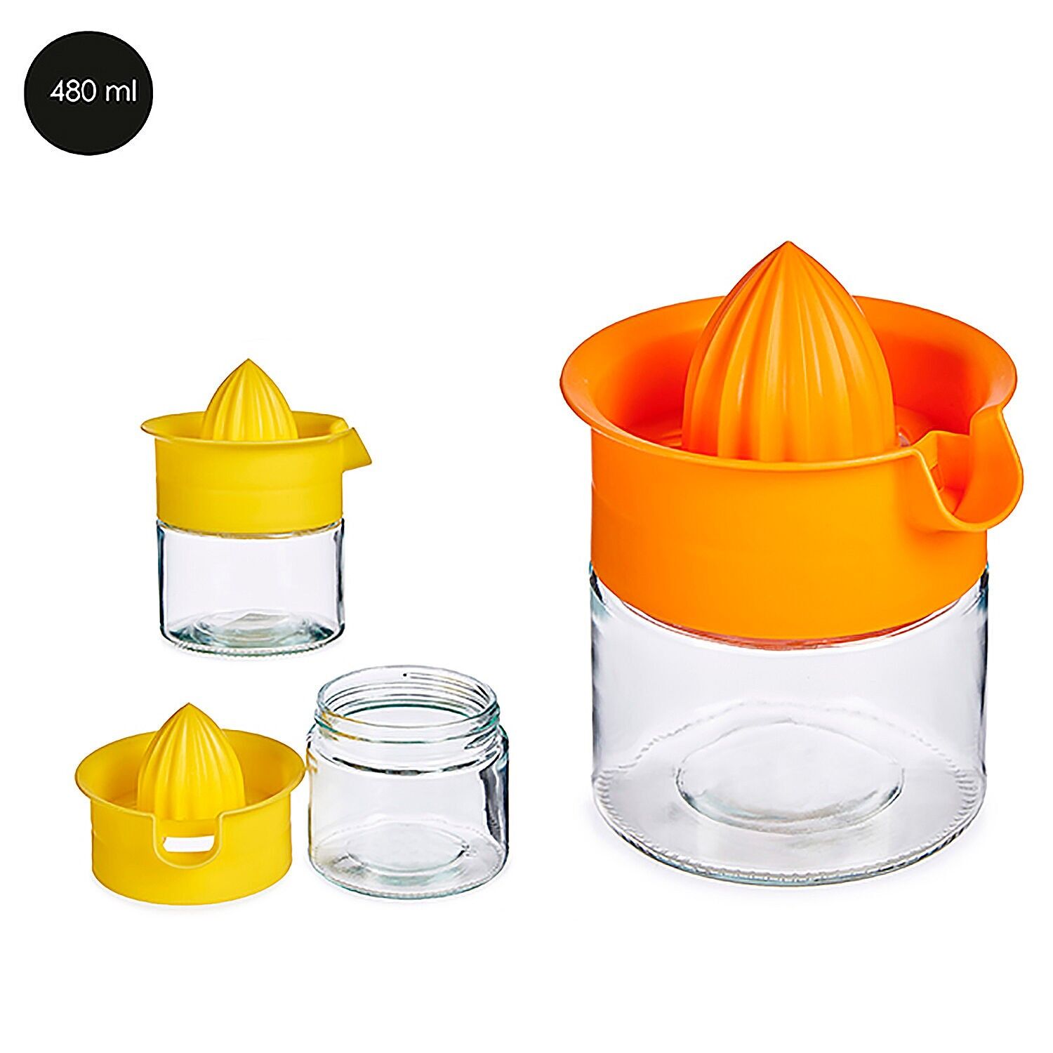 Spremiagrumi in vetro da 480 ml. Colori casuali.Colore: casuale