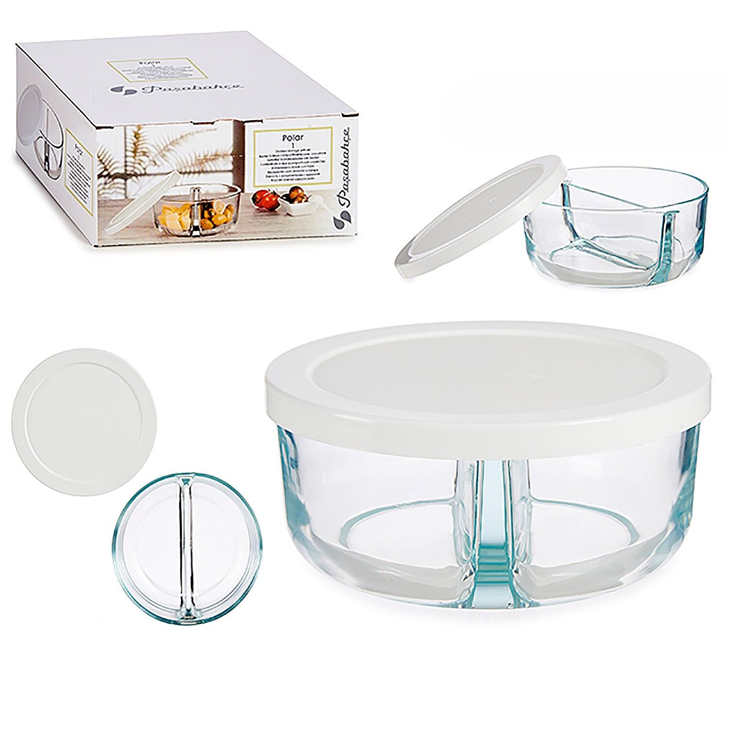 Lunch box con divisorio da 785 ml.Colore: Trasparente