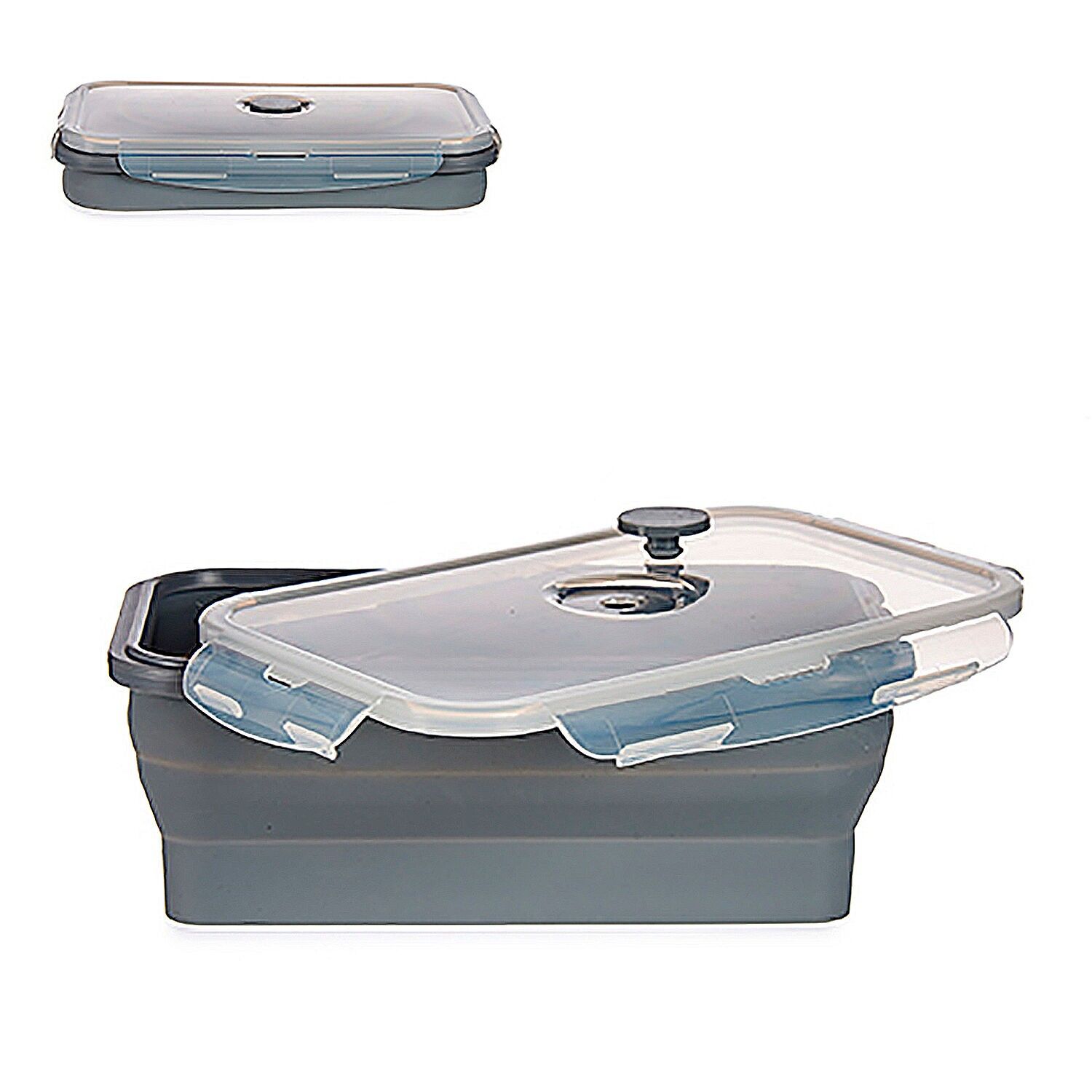 Porta pranzo in silicone da 1200 ml.Colore: grigio