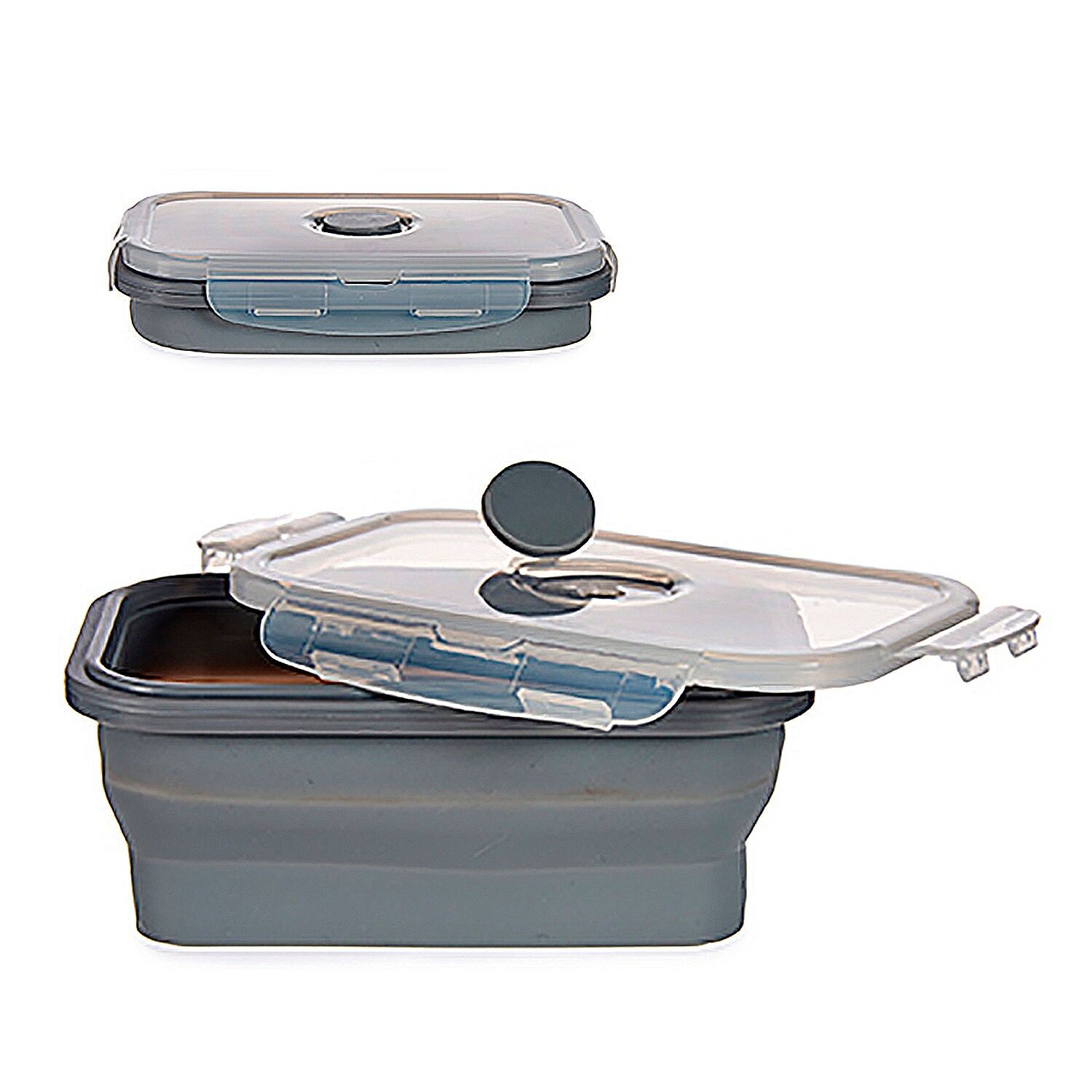 Porta pranzo in silicone da 540 ml.Colore: grigio