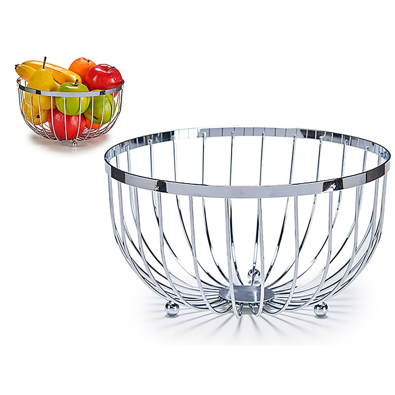 Coupe à fruits en fil de fer.Couleur : gris