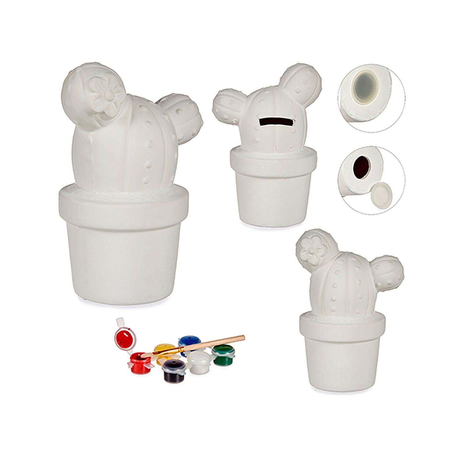 Salvadanaio a forma di cactus da dipingere.DM87692