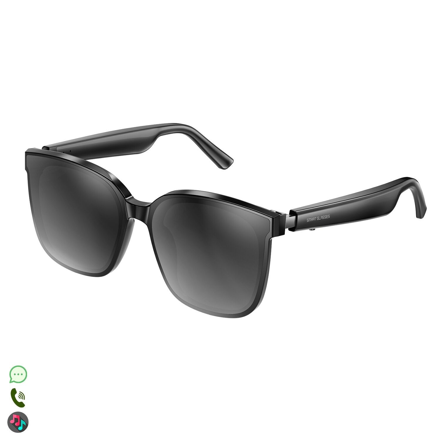 Occhiali intelligenti GS260, rispondi e rifiuta le chiamate, controlla la musica con audio surround. Colore: Nero