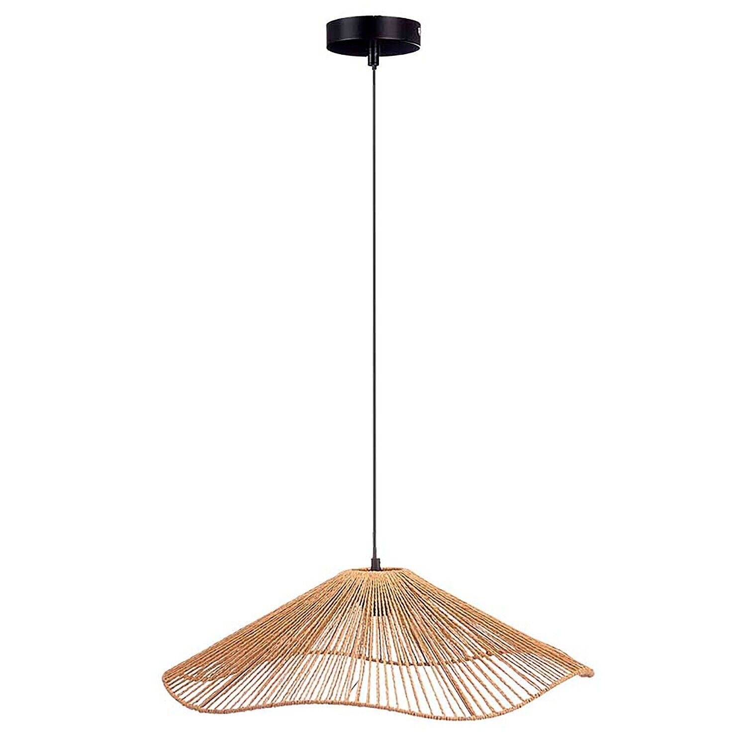 Lampada da soffitto con design a volo di corda. 55 cm. Potenza massima 40W.Colore: Nero/Marrone