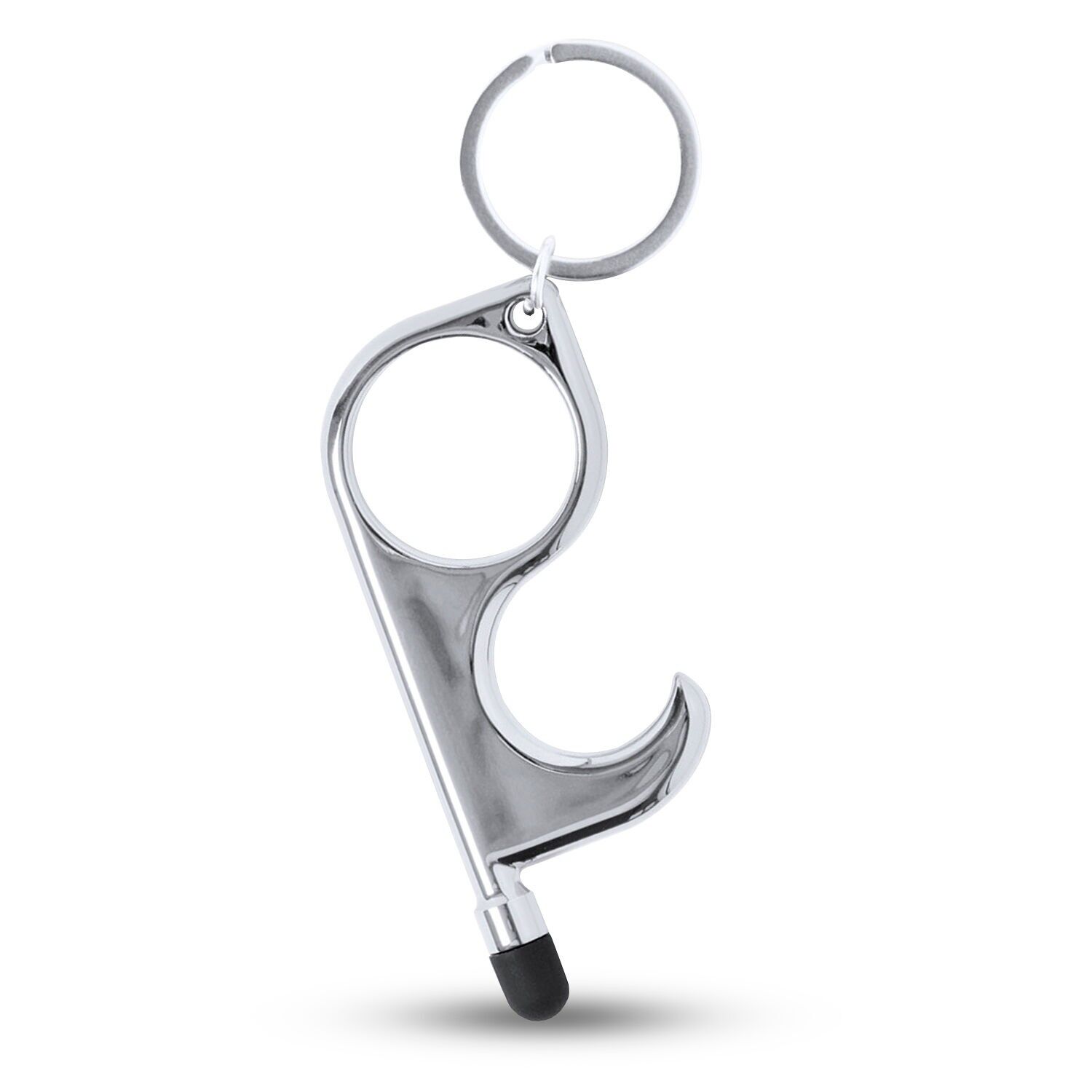 Portachiavi igienico anti-contatto Cimak con penna e stilo integrati Colore: Argento