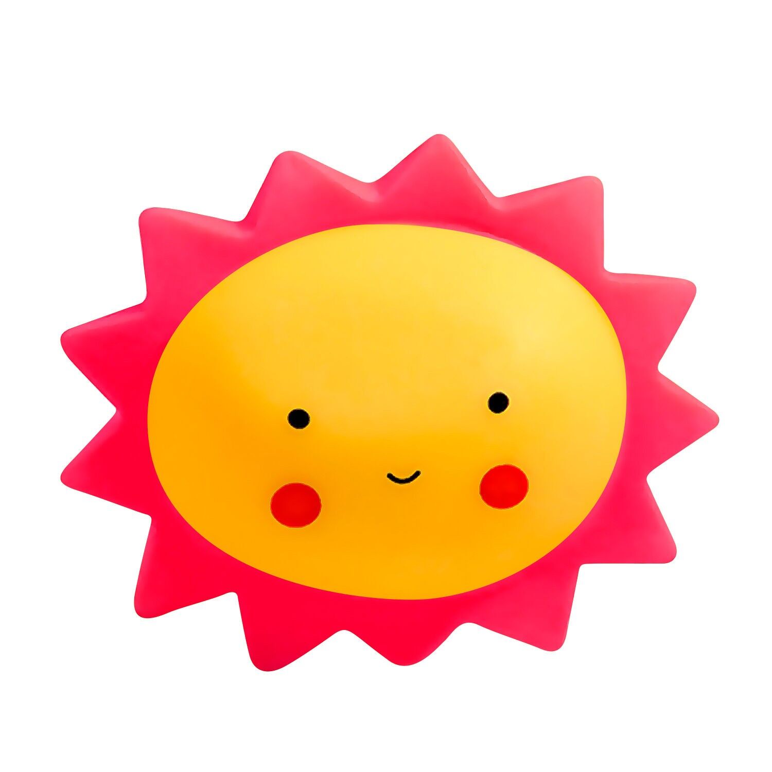 Luce notturna a LED per bambini. Design bicolore del sole.Colore: rosa scuro/giallo