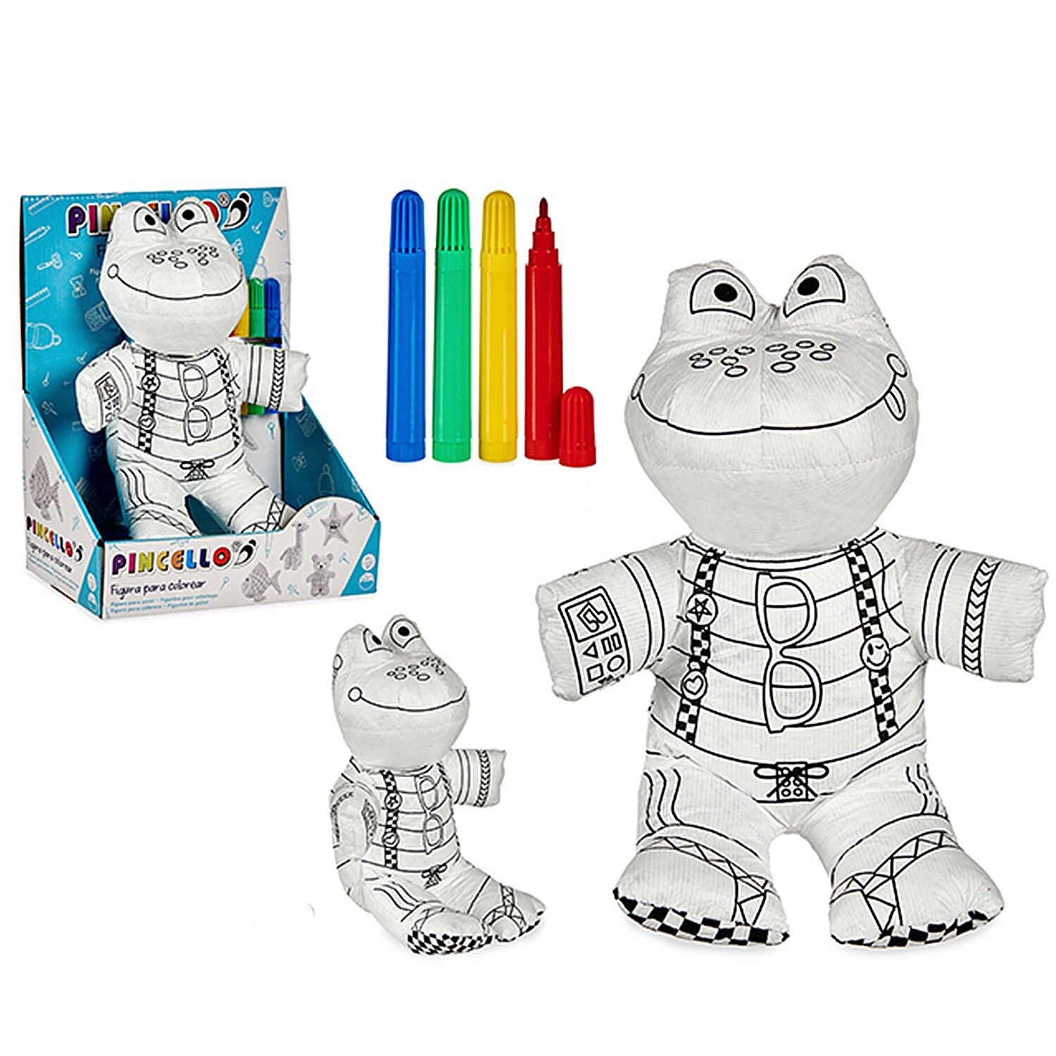 Froschpuppe zum Ausmalen. Enthält 4 Marker.Farbe: Weiß