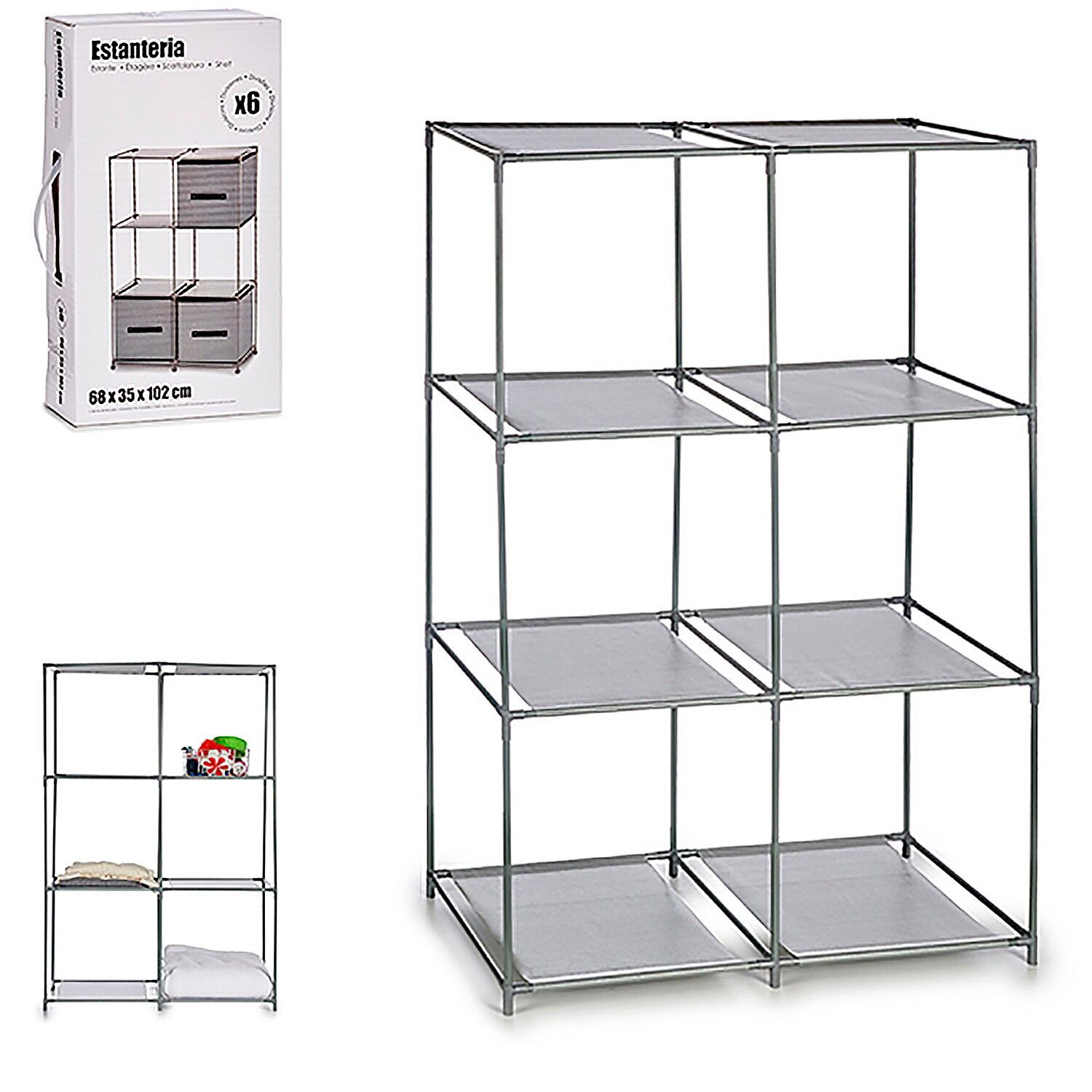 Organizer con 6 scomparti.Colore: grigio