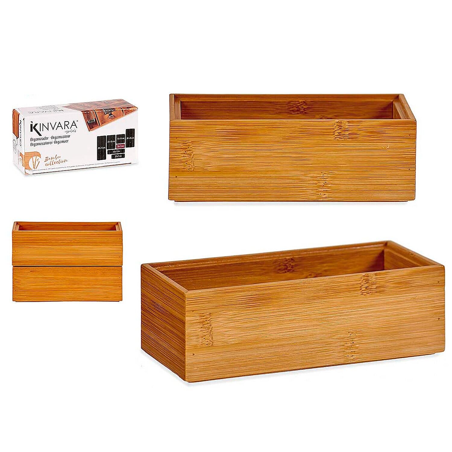 Organizer impilabile in bambù 15x7 cm.Colore: Marrone