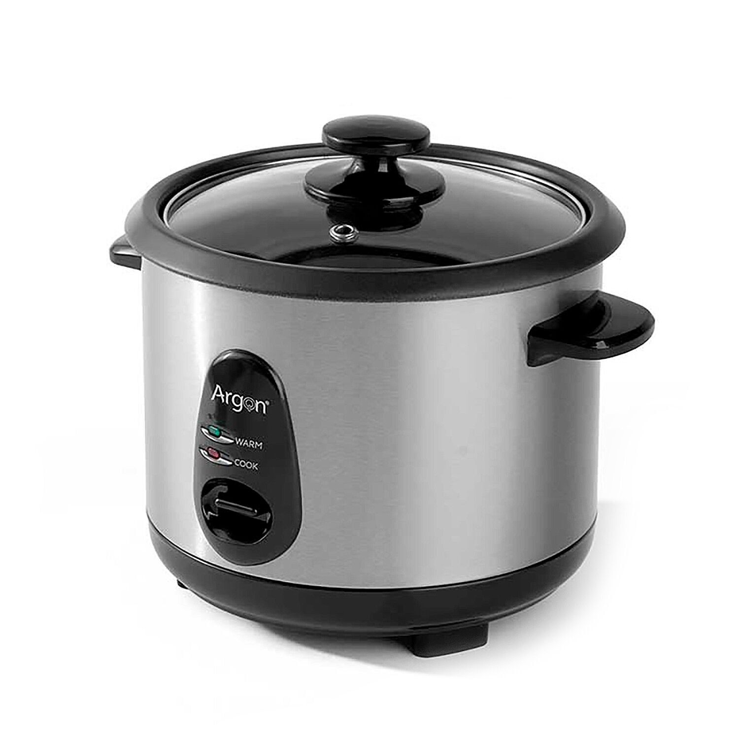 Cuociriso elettrico in acciaio inox. Con capacità di 1 L e 400 W di potenza.Colore: Nero/Argento