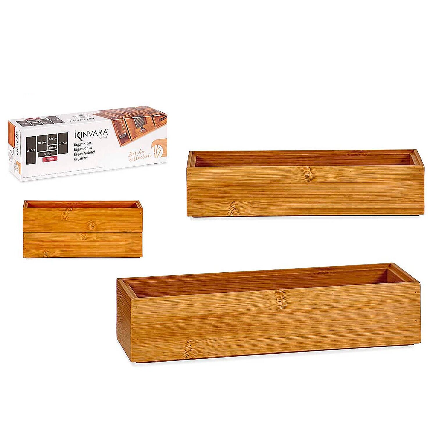 Organizer impilabile in bambù 23x7 cm.Colore: Marrone