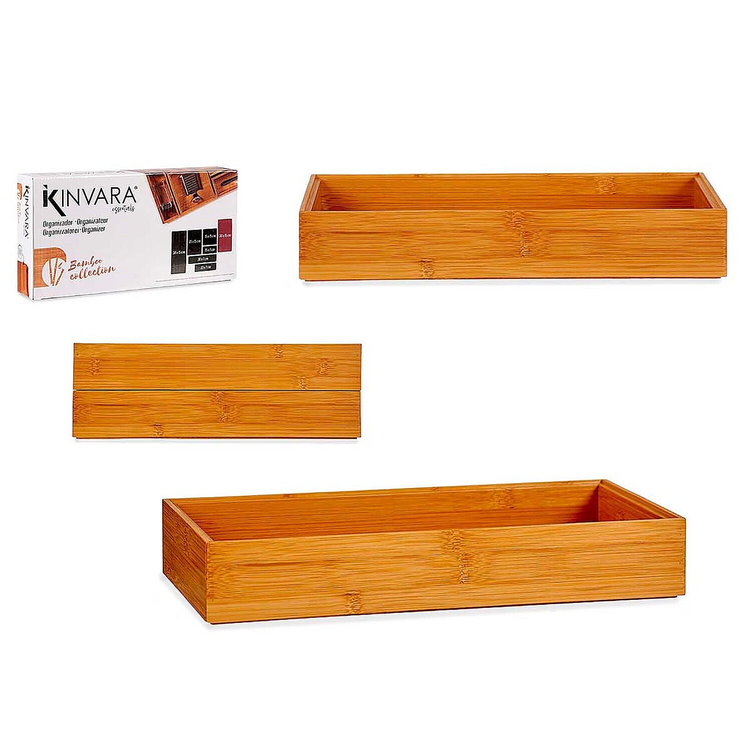 Organizer impilabile in bambù 30x15 cm.Colore: Marrone