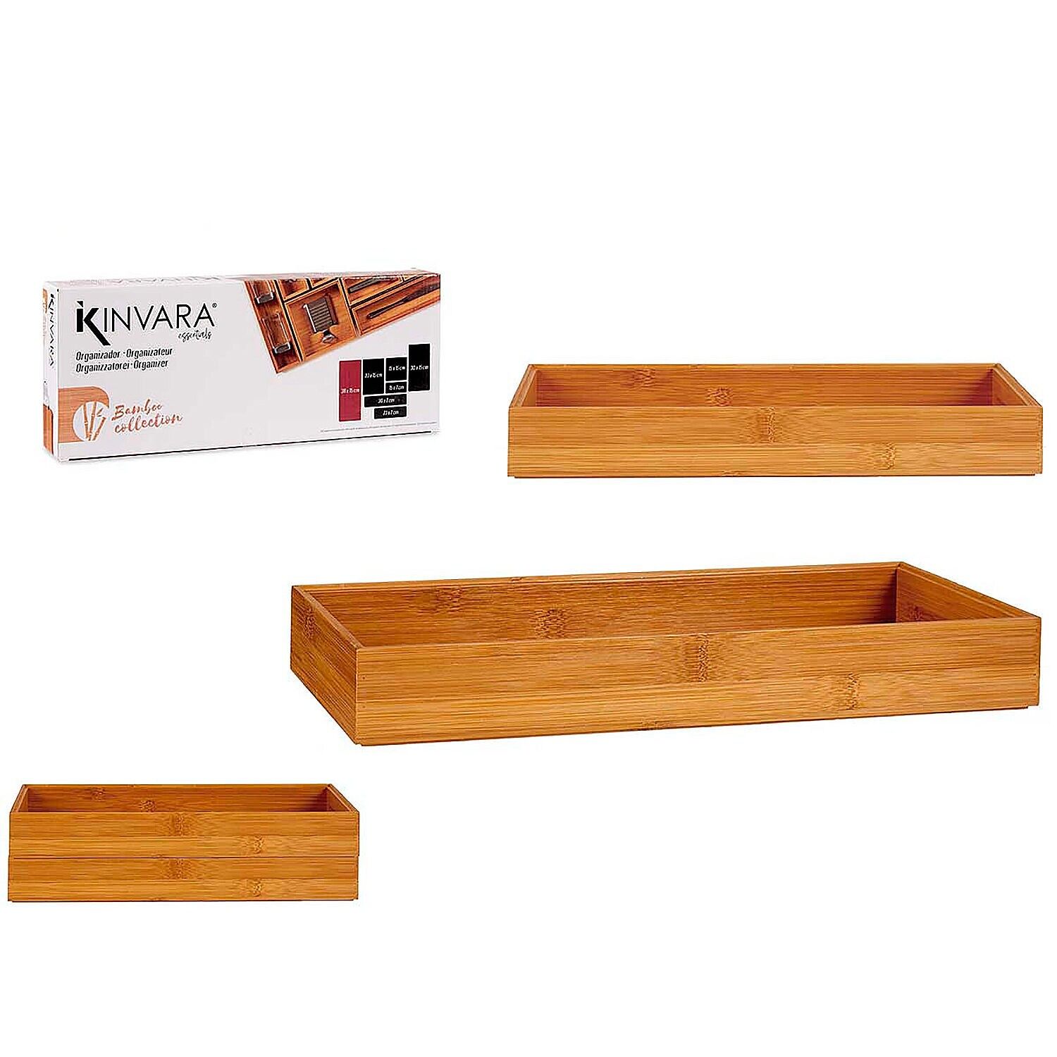 Organizer impilabile in bambù 38x15 cm.Colore: Marrone