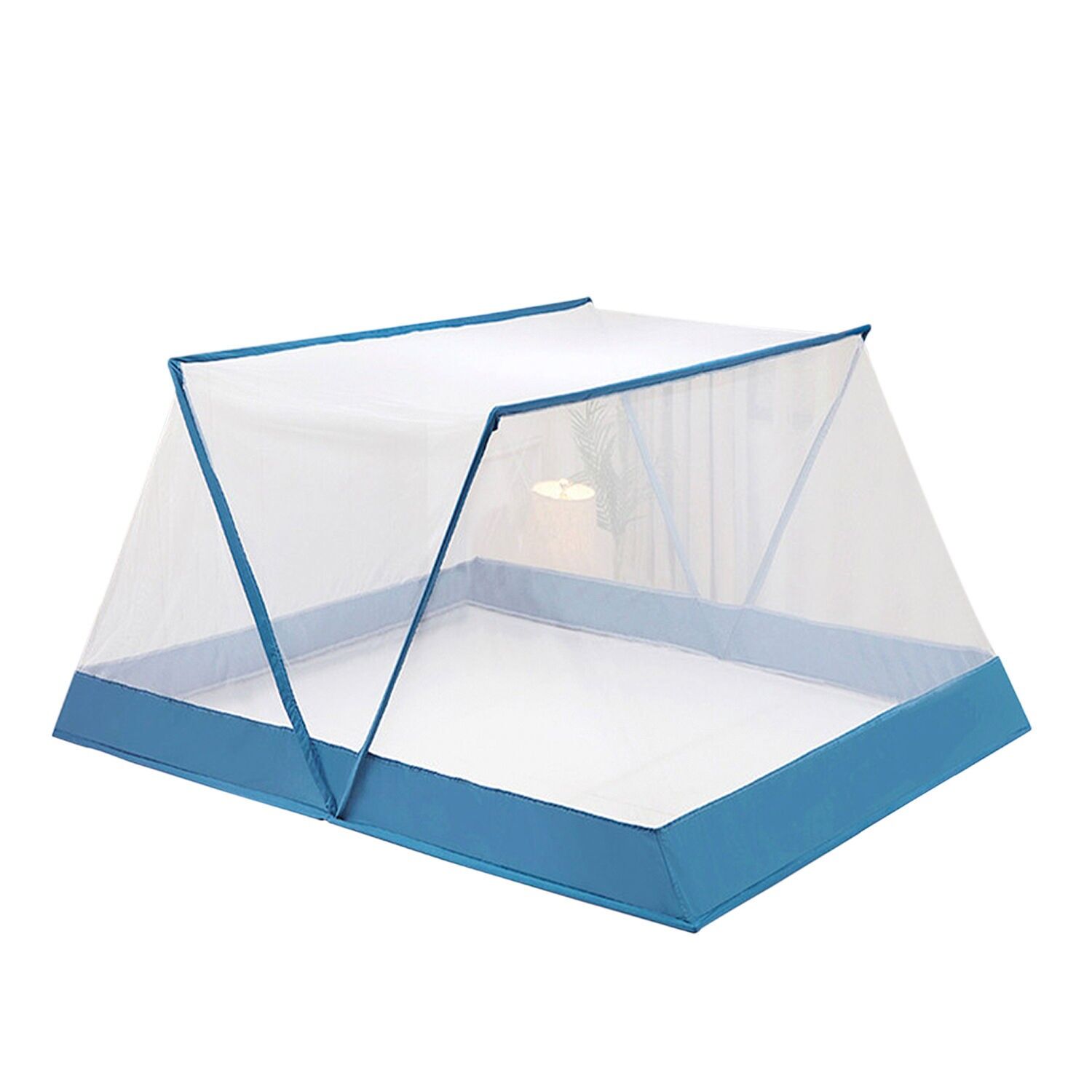 Moustiquaire pliable pour lit. 160x190x80cm.Couleur : Bleu