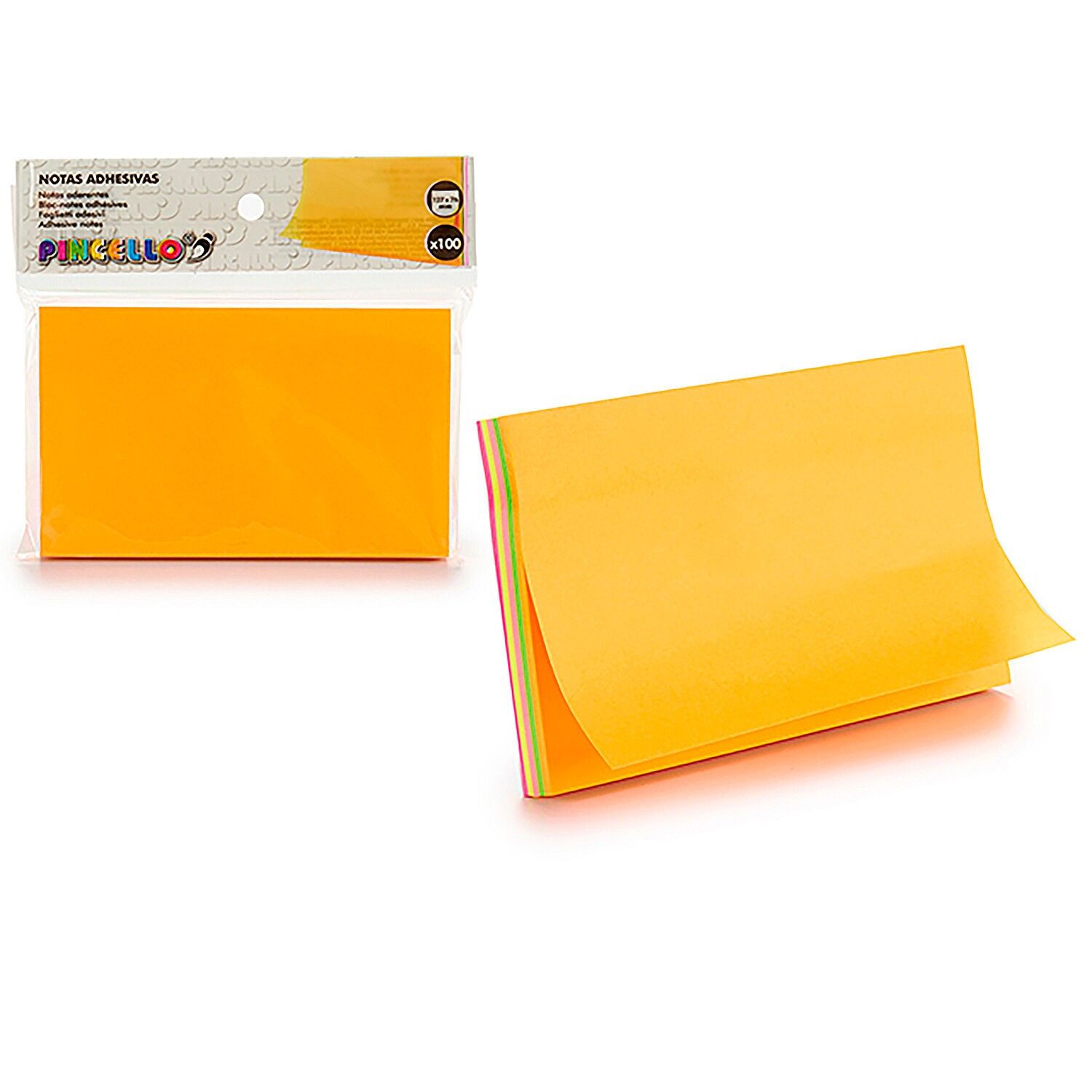 PACK 12 BLOCK NOTA ADHESIVAS GRANDE MULTICOLOR 14 x 1 x 12 cm. Color:Multicolor