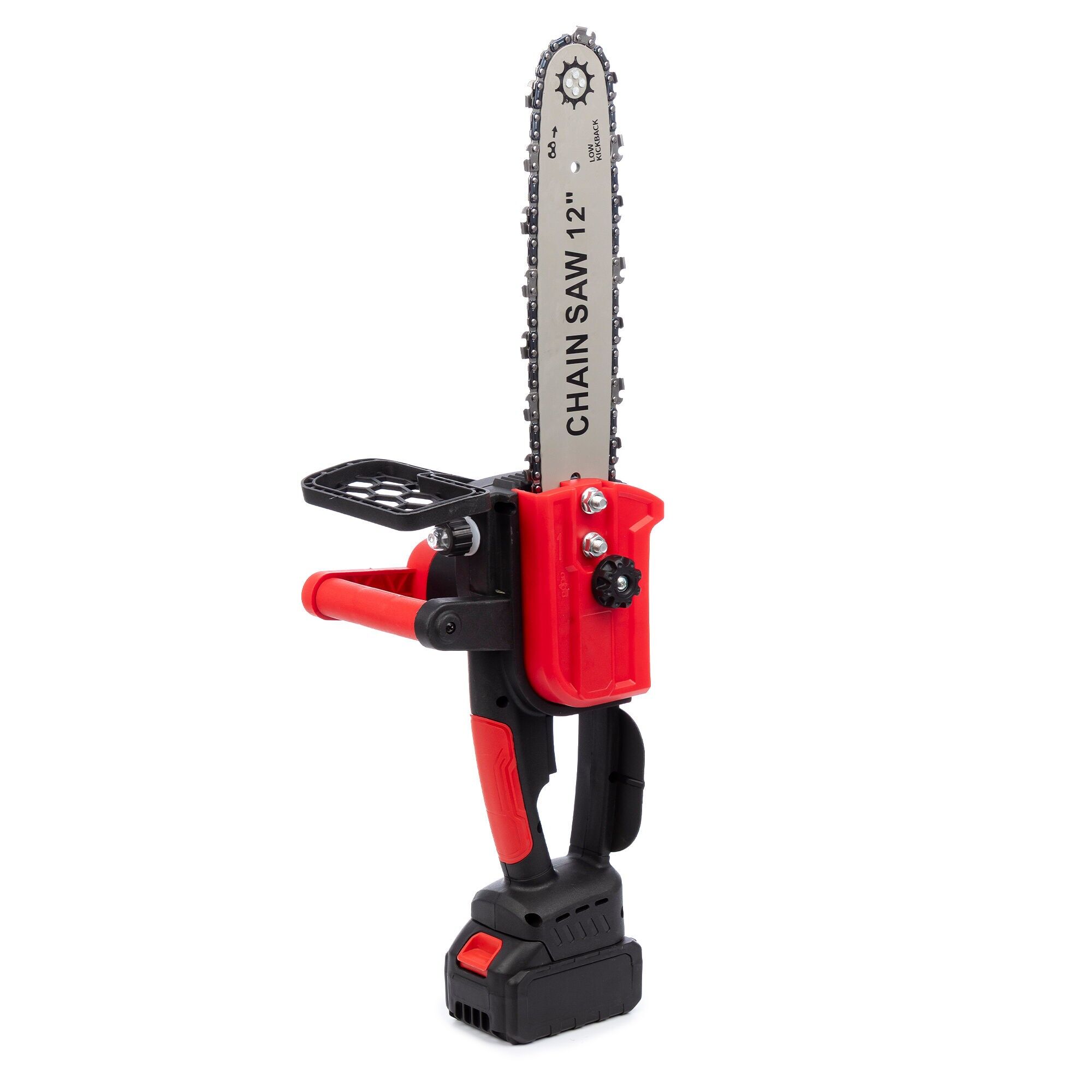 Tronçonneuse électrique de 12 pouces, avec batterie rechargeable de 13000 mAh.Couleur : Noir/Rouge