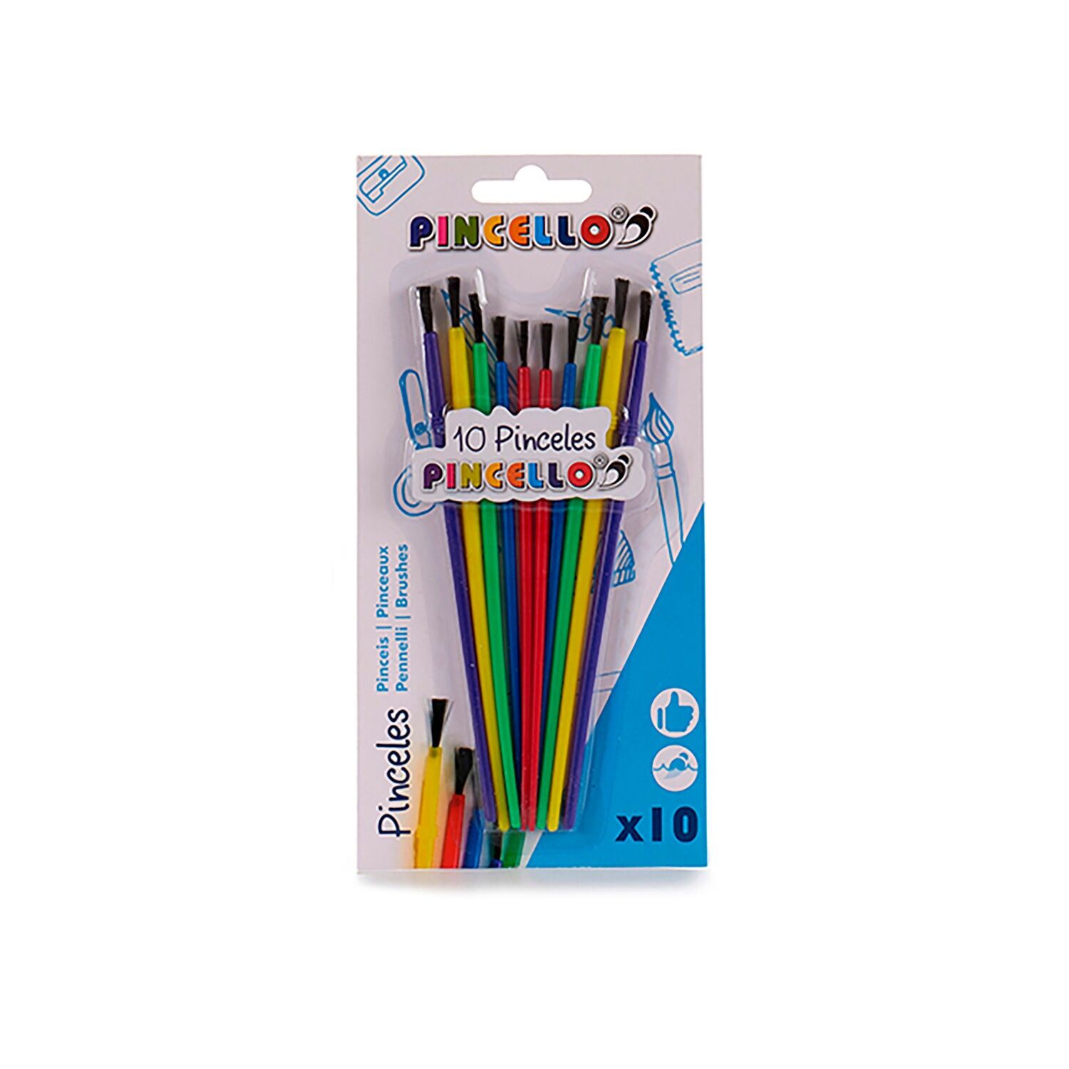 Set mit 10 Pinseln. Farbe: Mehrfarbig