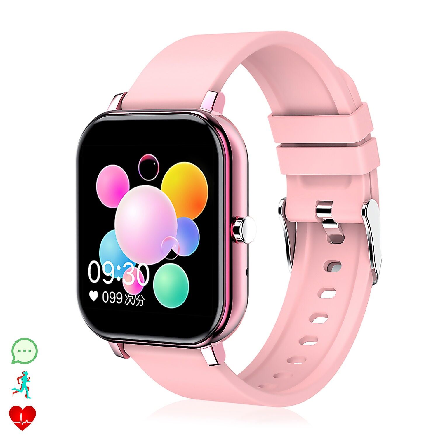 Y30 Smartwatch mit Herzfrequenz-, Blutdruck- und O2-Monitor. 8 Sportmodi.Farbe: Fuchsie