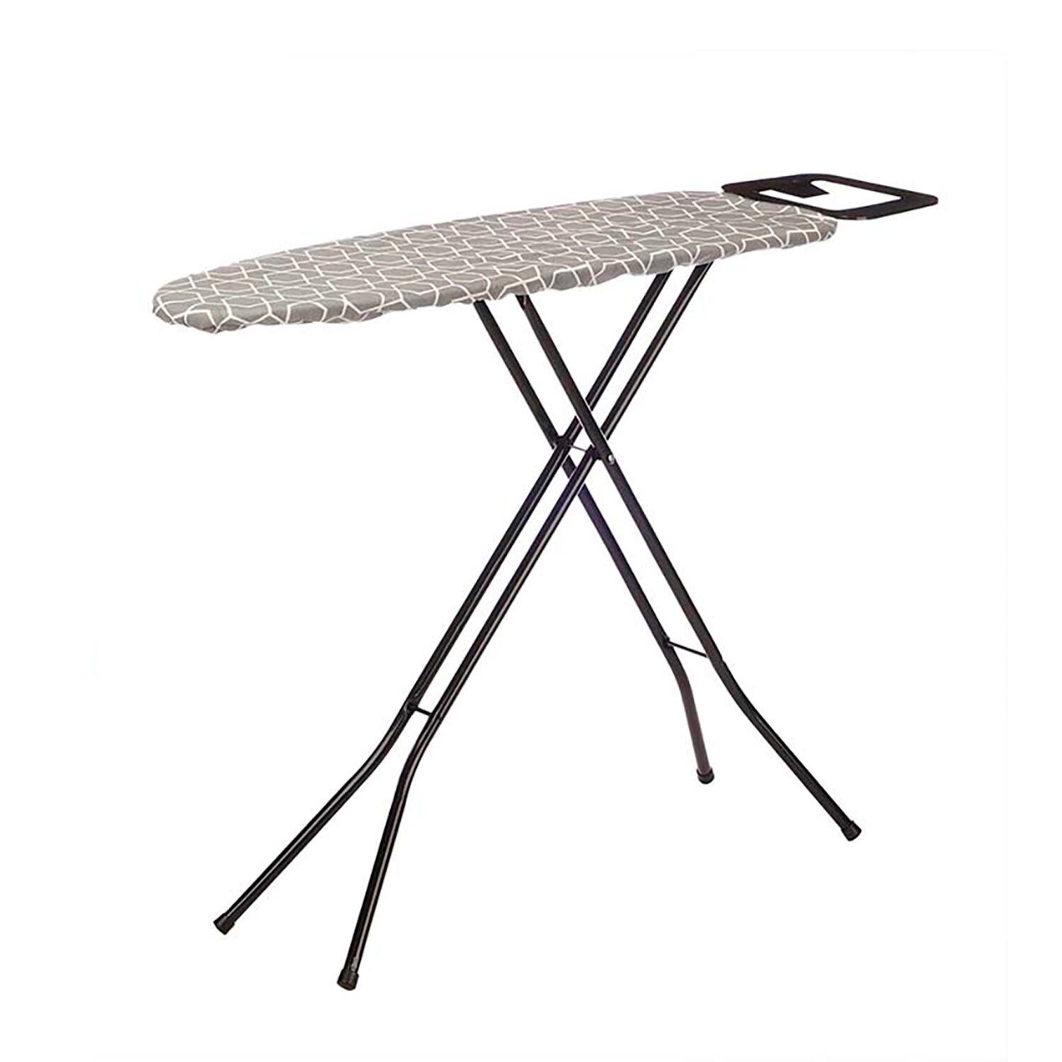Asse da stiro pieghevole. Disegno geometrico.Area da stiro 30x105 cm Colore: Grigio/Bianco