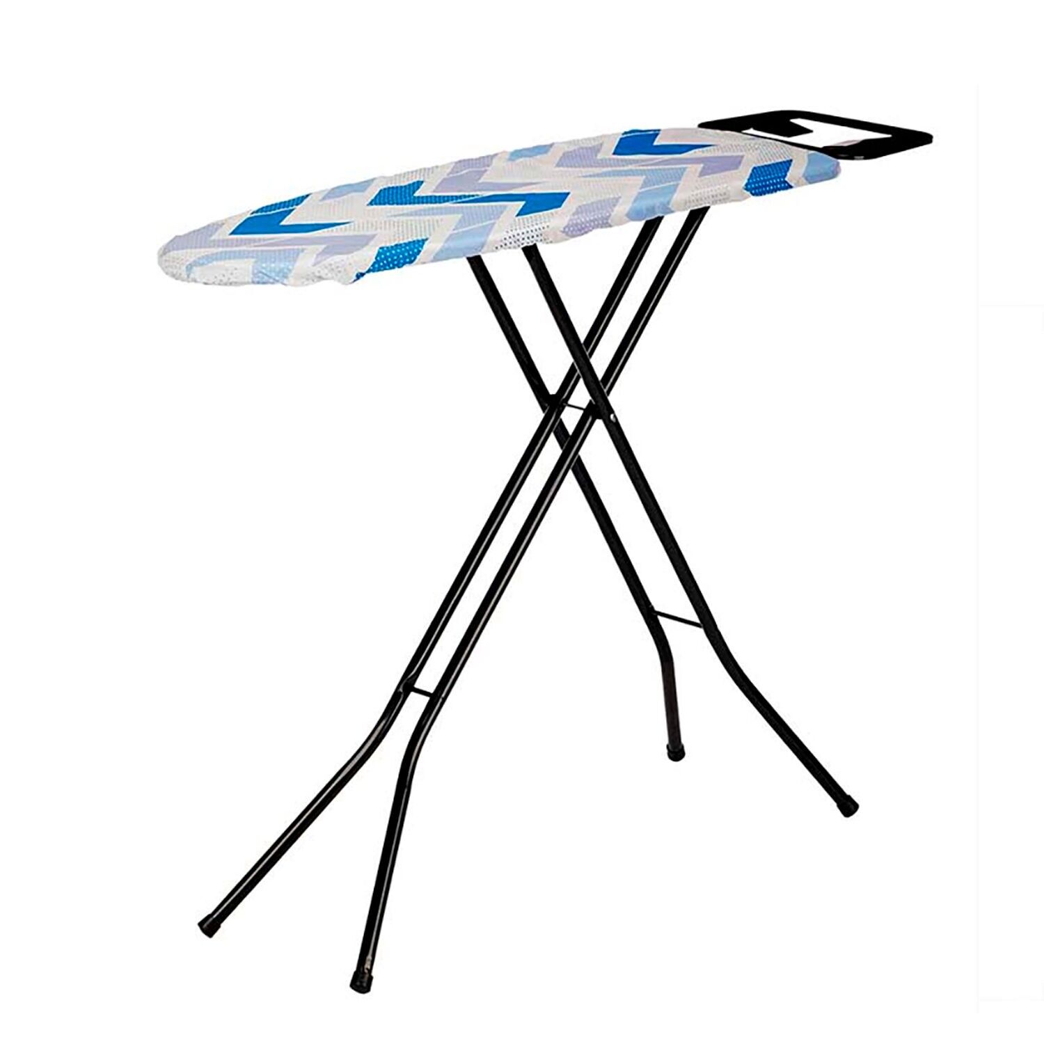 Asse da stiro pieghevole. Disegno a zig zag.Area da stiro 30x105 cm Colore: Blu